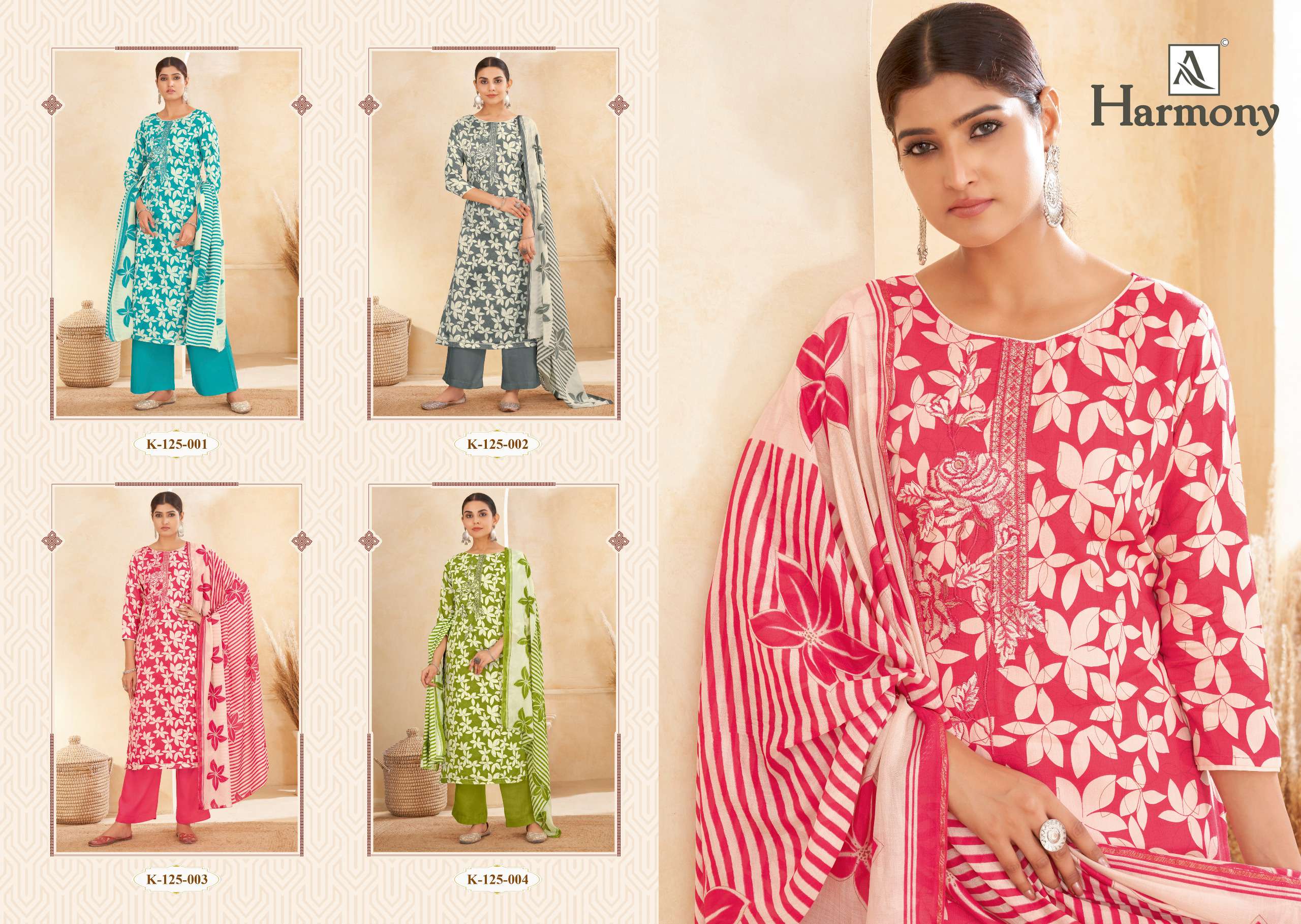 harmony by alok suits color series jam new embroidery work new designer salwar kameez best online price surat india 
