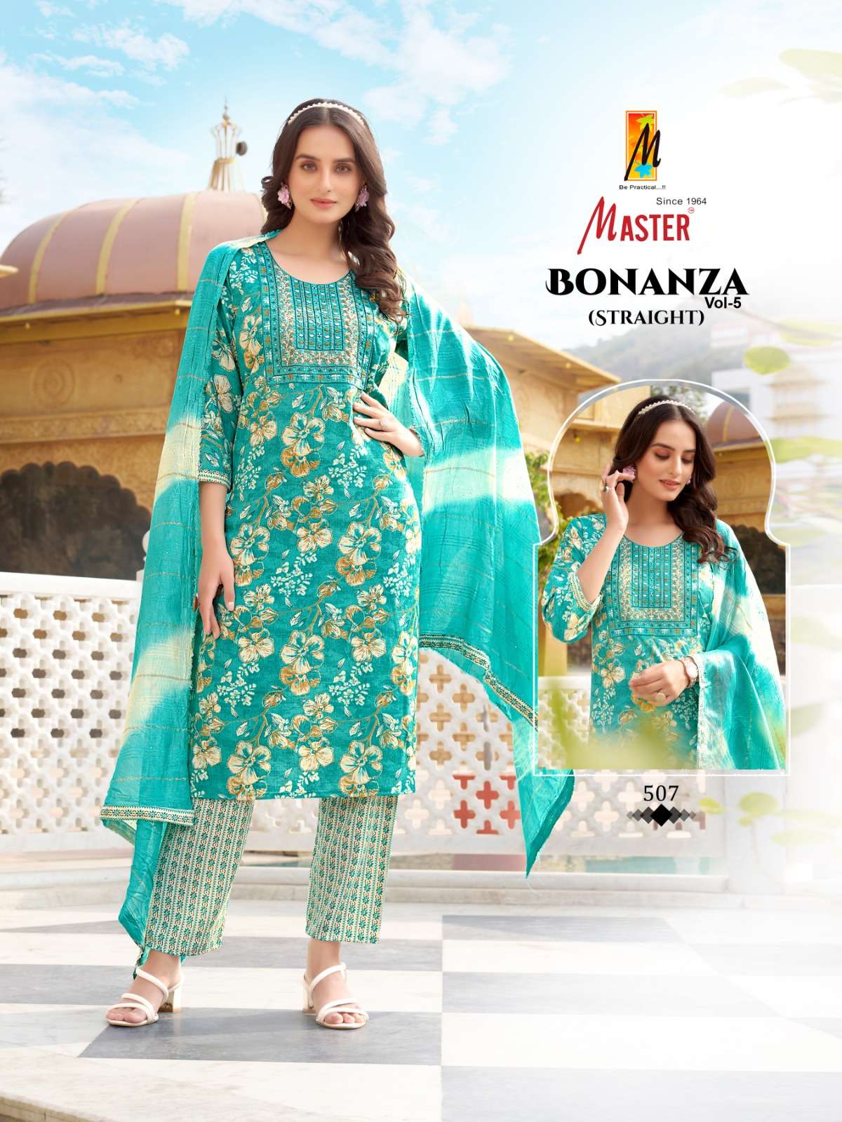 master bonanza vol-5 501-508 series designer salwar kameez catalogue online wholesale rate surat gujarat 