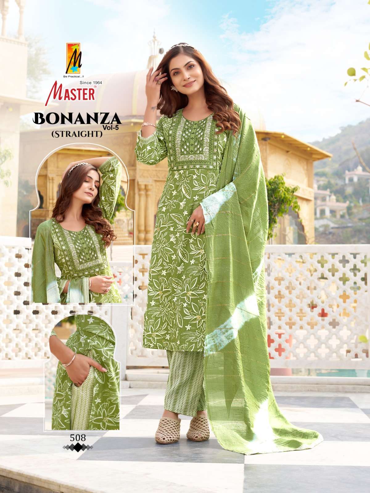 master bonanza vol-5 501-508 series designer salwar kameez catalogue online wholesale rate surat gujarat 