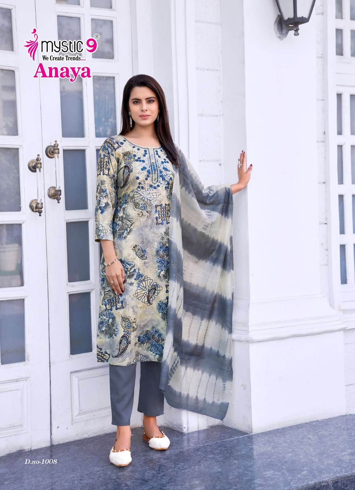 mystic anaya vol-1 1001-1008 series rayon lucknowi style designer kurtis catalogue wholesale price surat gujarat 