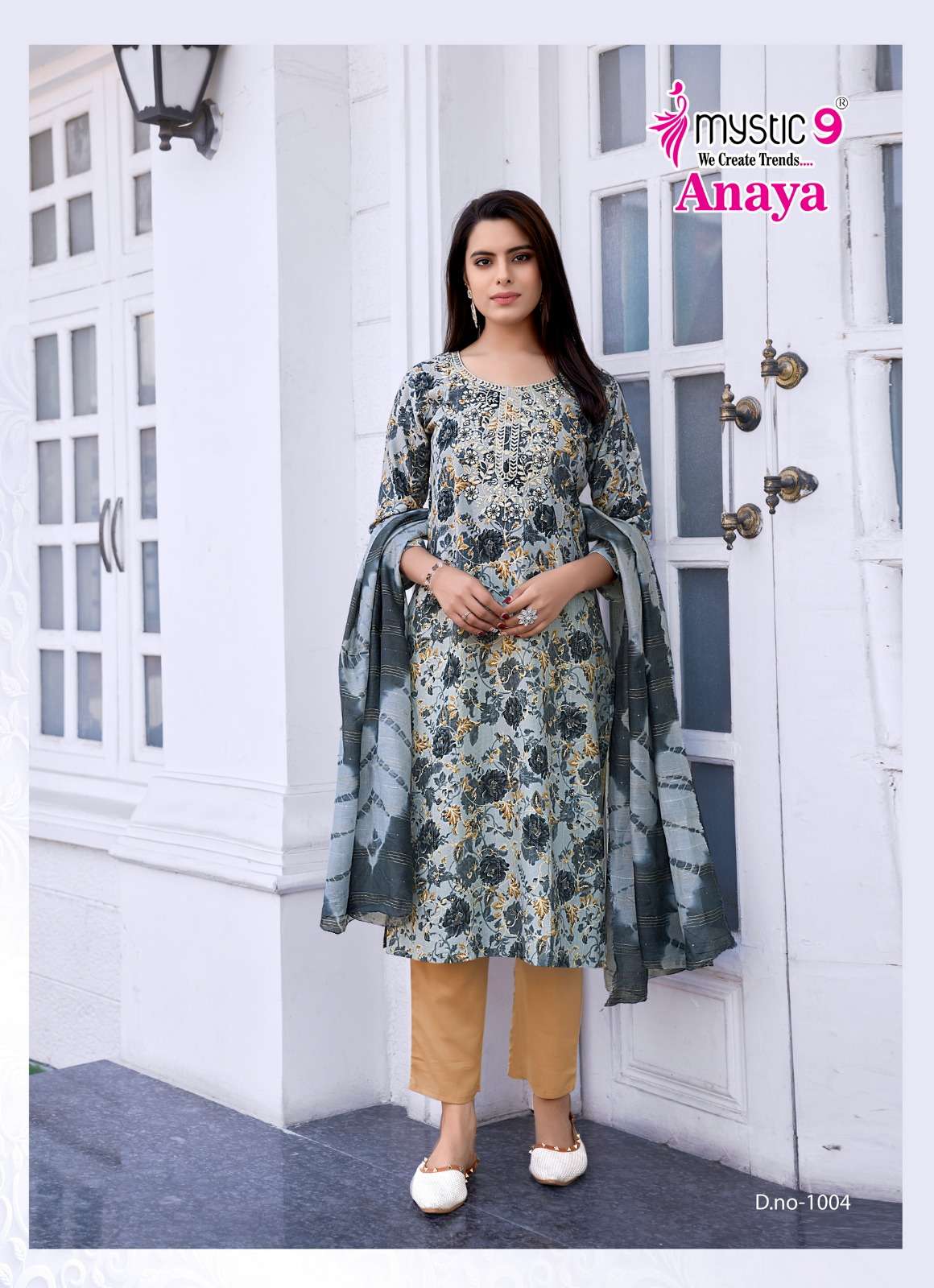 mystic anaya vol-1 1001-1008 series rayon lucknowi style designer kurtis catalogue wholesale price surat gujarat 