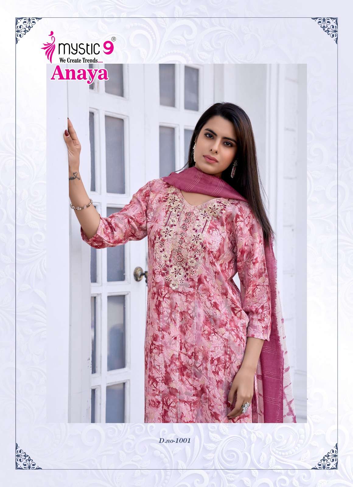 mystic anaya vol-1 1001-1008 series rayon lucknowi style designer kurtis catalogue wholesale price surat gujarat 
