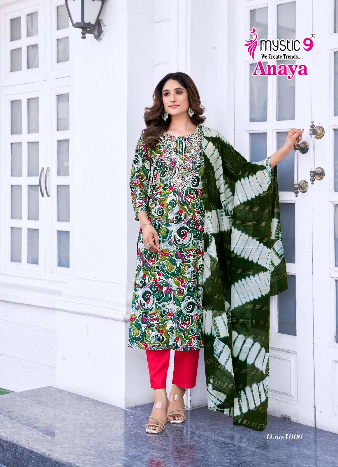 mystic anaya vol-1 1001-1008 series rayon lucknowi style designer kurtis catalogue wholesale price surat gujarat 