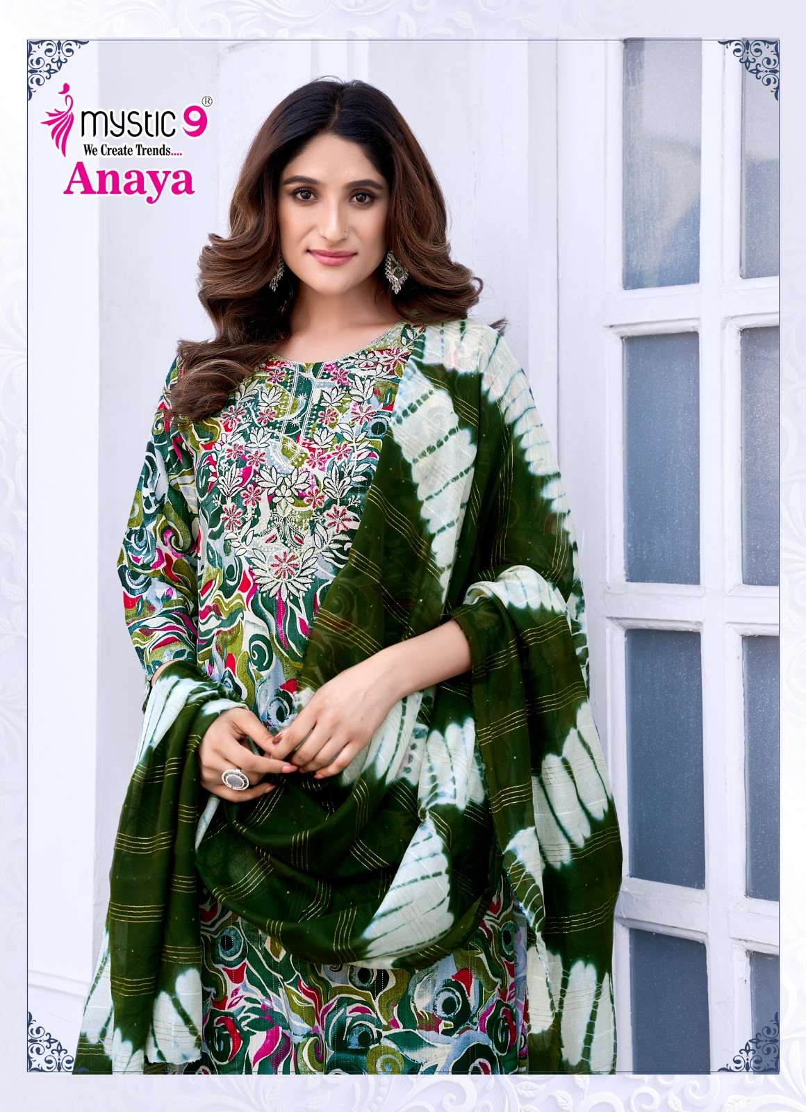 mystic anaya vol-1 1001-1008 series rayon lucknowi style designer kurtis catalogue wholesale price surat gujarat 