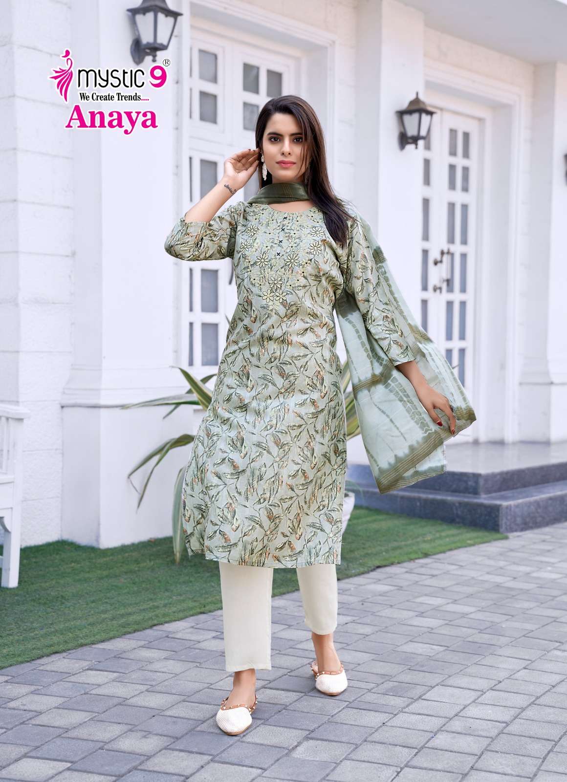 mystic anaya vol-1 1001-1008 series rayon lucknowi style designer kurtis catalogue wholesale price surat gujarat 