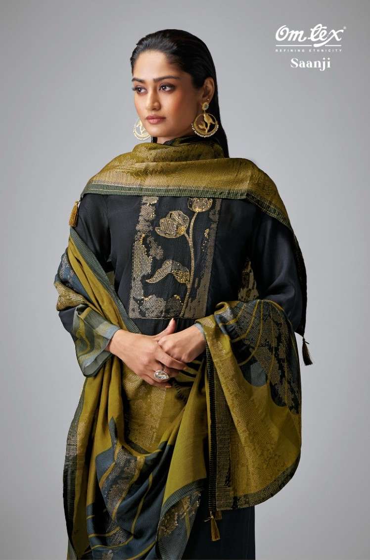 omtex saanji 6701 colour series designer silk jacquard digital hand work salwar kameez online shopping surat 