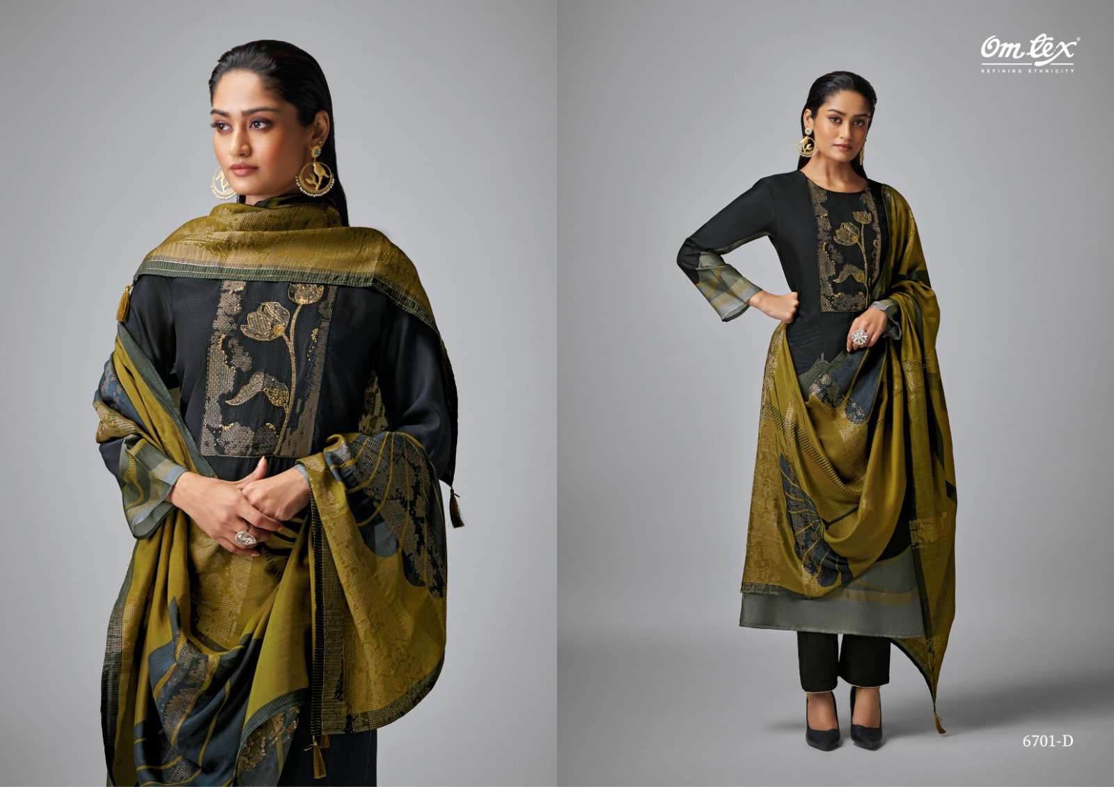 omtex saanji 6701 colour series designer silk jacquard digital hand work salwar kameez online shopping surat 