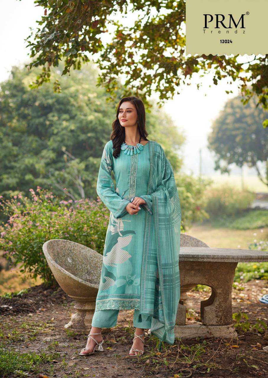 prm trendz camilla 12021-12026 series party wear jam cotton embroidred salwar kameez catalogue set to set only 