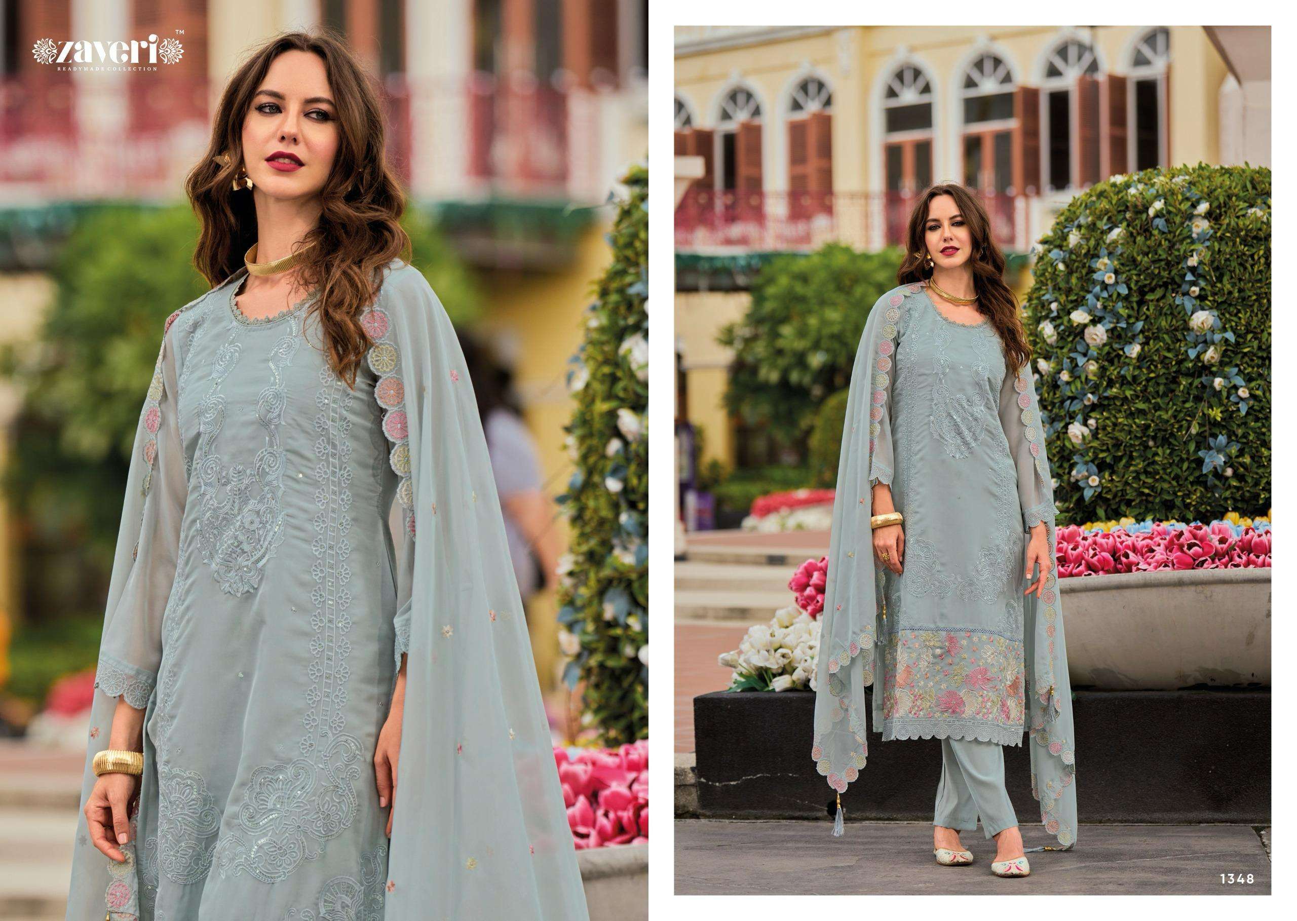 zaveri mrista exclusive soft organza ready made salwar kameez buy online shopping wholesale price surat