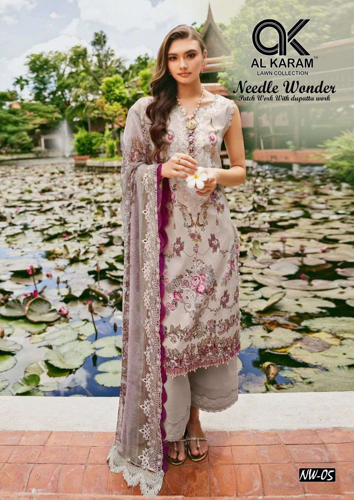 al karam needle wonder lawn cotton patch work designer salwar kameez embroidered best catalogue eid special price 