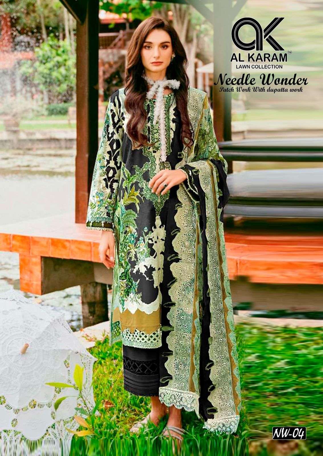 al karam needle wonder lawn cotton patch work designer salwar kameez embroidered best catalogue eid special price 