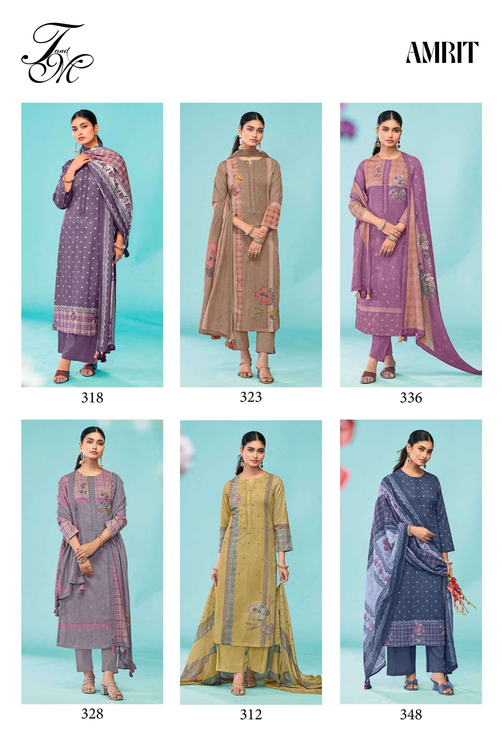 amrit by t&m  colors summer wear pure cotton exclusive designer salwar kameez best online price surat