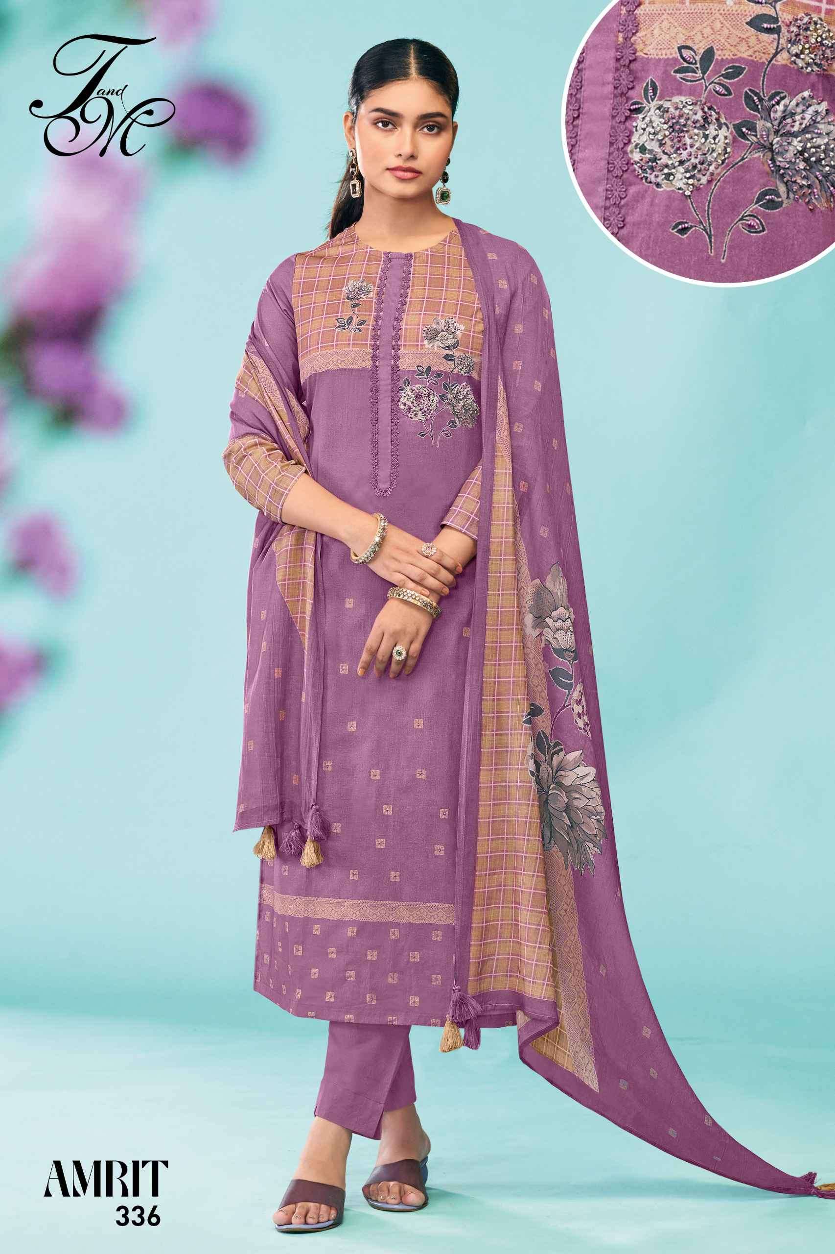 amrit by t&m  colors summer wear pure cotton exclusive designer salwar kameez best online price surat