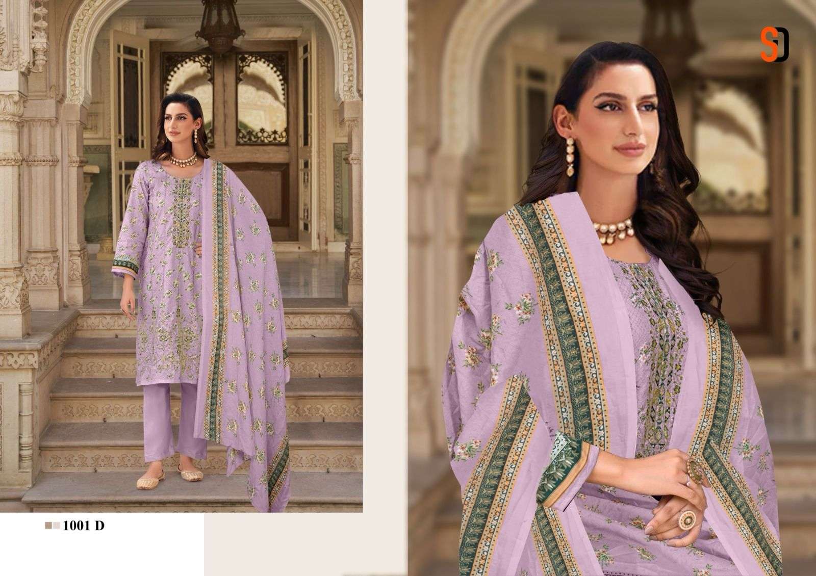 bin saeed by shraddha colors series pure cotton new designer self embroidered salwar kameez best online price surat  