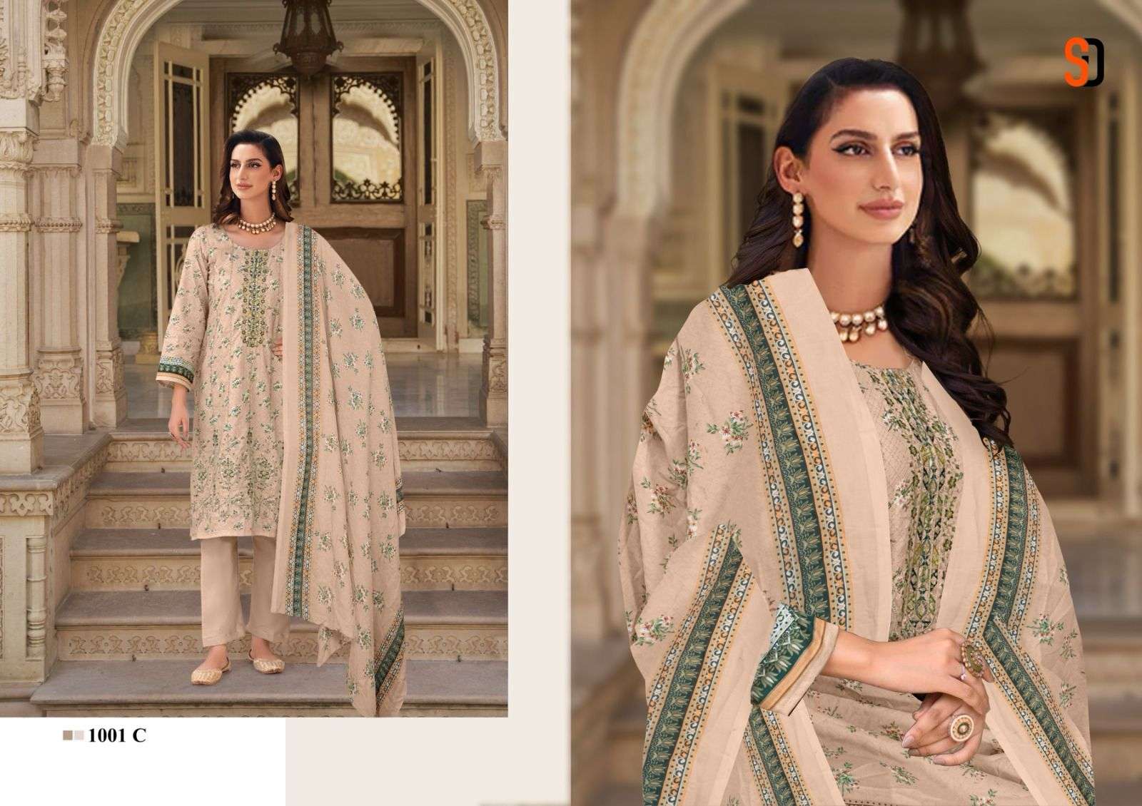 bin saeed by shraddha colors series pure cotton new designer self embroidered salwar kameez best online price surat  