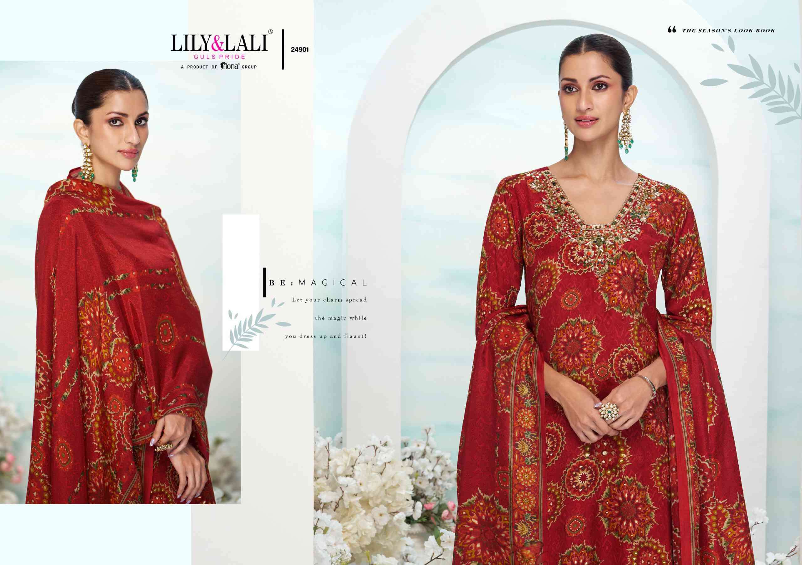 florista by lily&lali24901-24906 series crepe mirror handworked dessigner salwar kameez best online price surat