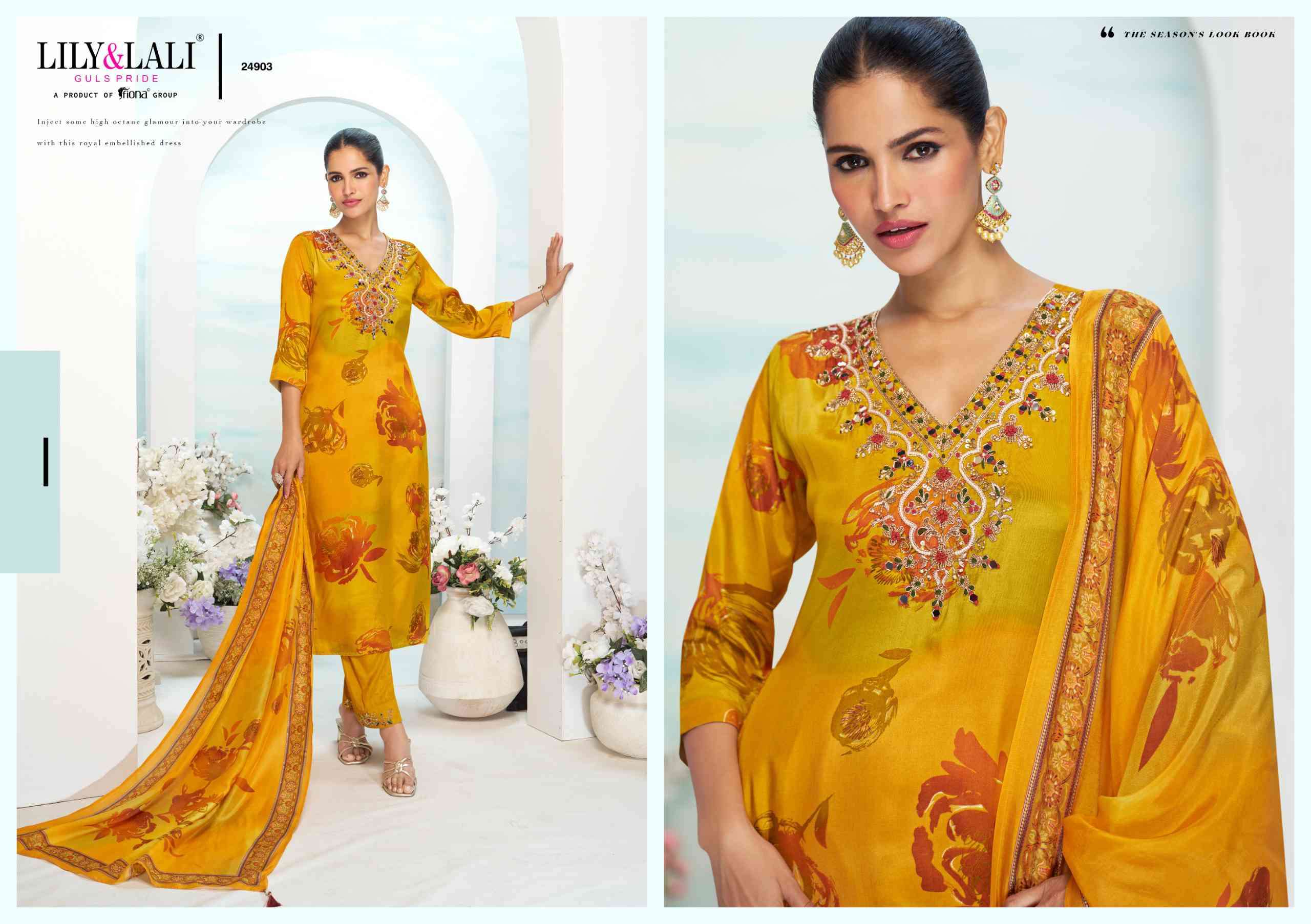 florista by lily&lali24901-24906 series crepe mirror handworked dessigner salwar kameez best online price surat