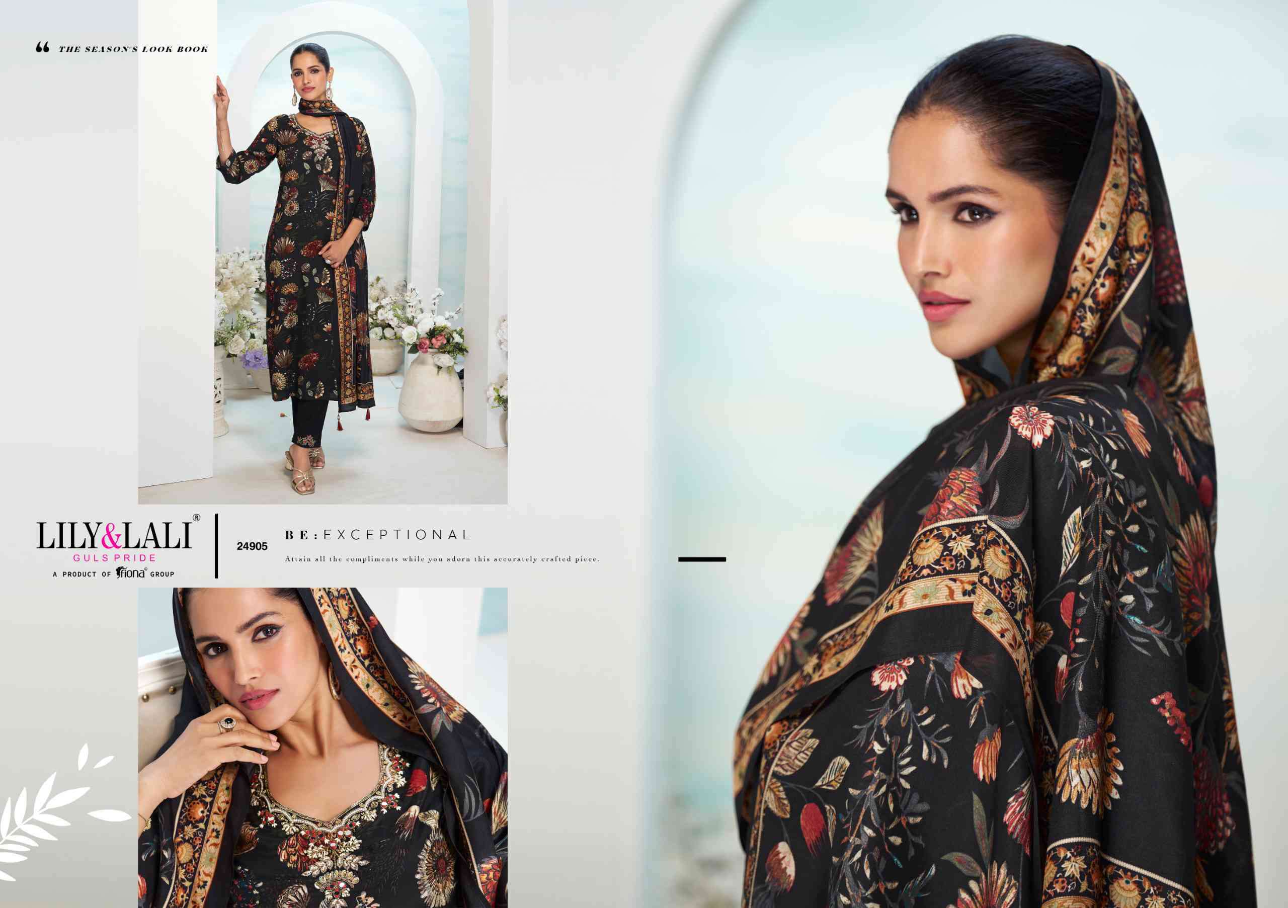 florista by lily&lali24901-24906 series crepe mirror handworked dessigner salwar kameez best online price surat