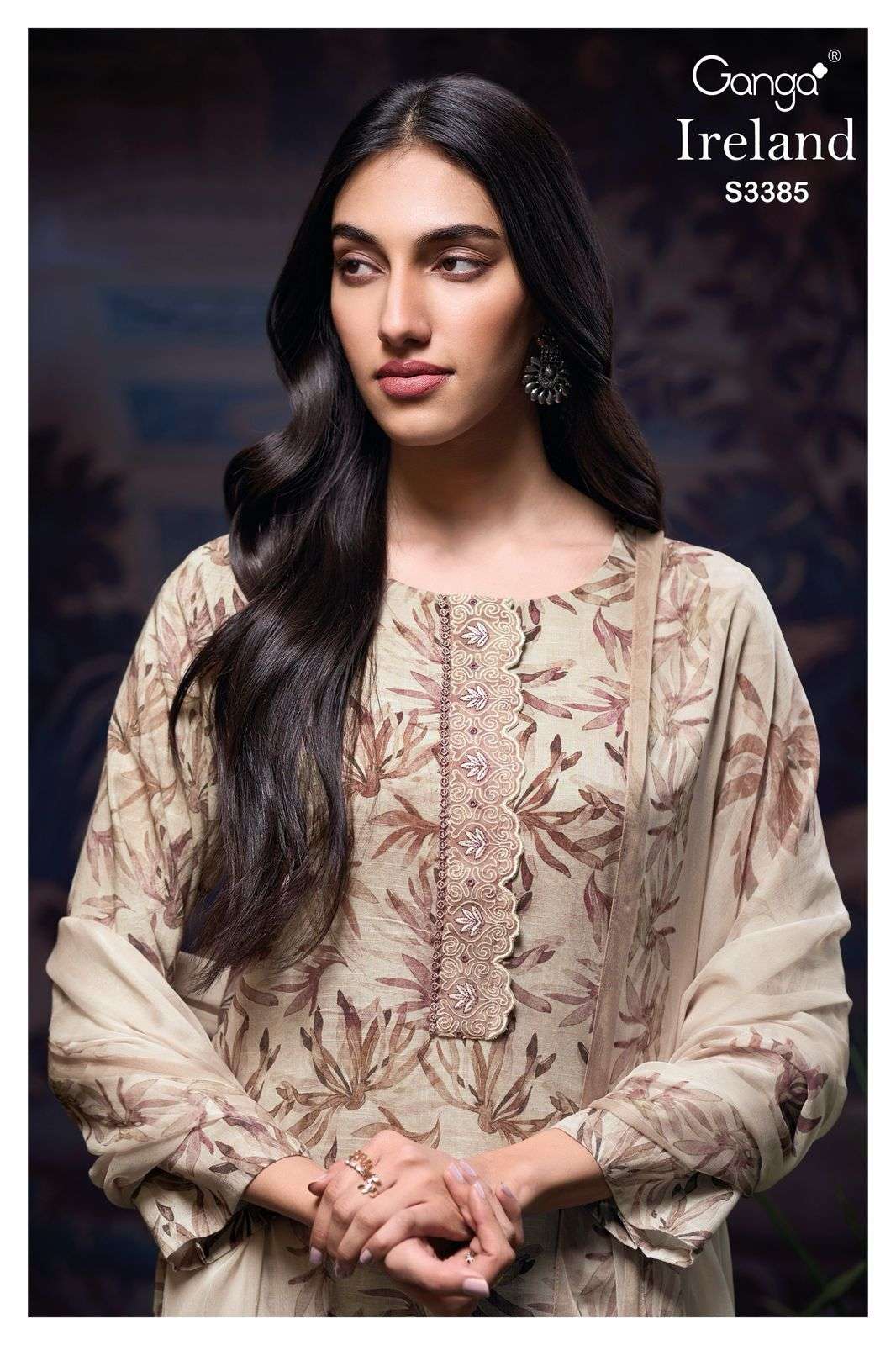  ireland 3385 by ganga colors series cotton linen with embroidery designer salwar kameez best online price surat