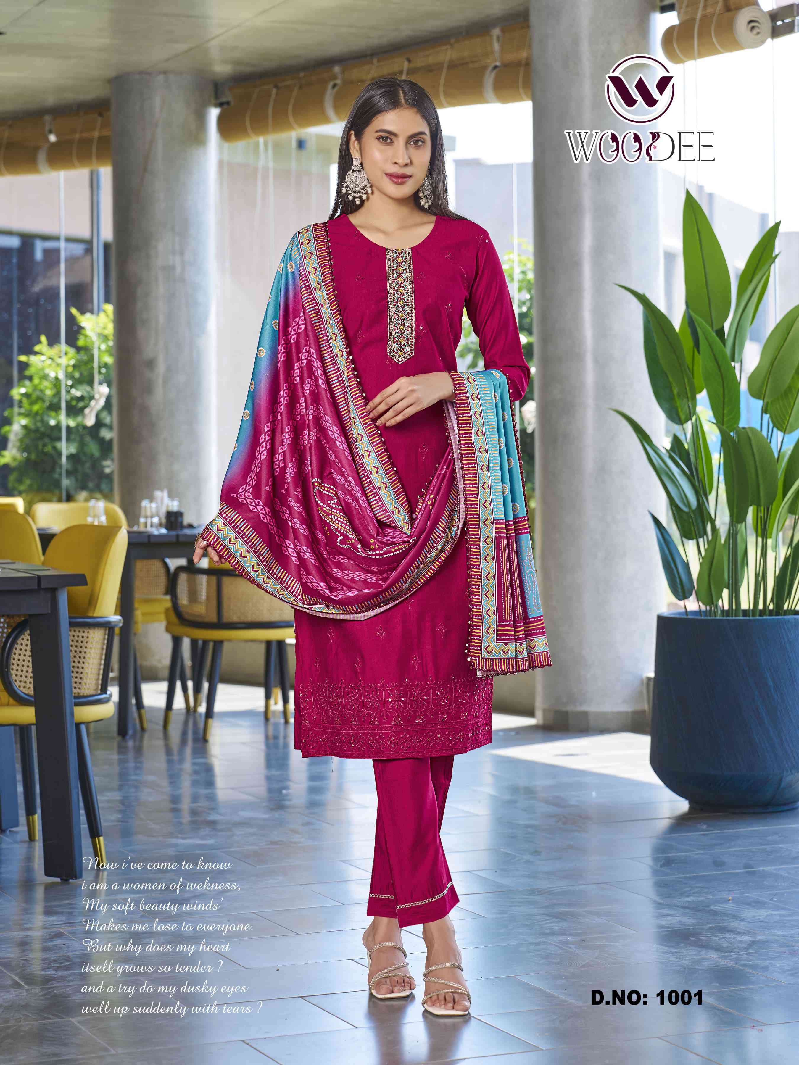 milly by woodee 1001-1006  series viscose muslin digital print cording sequence thread ready made kurti best online price surat