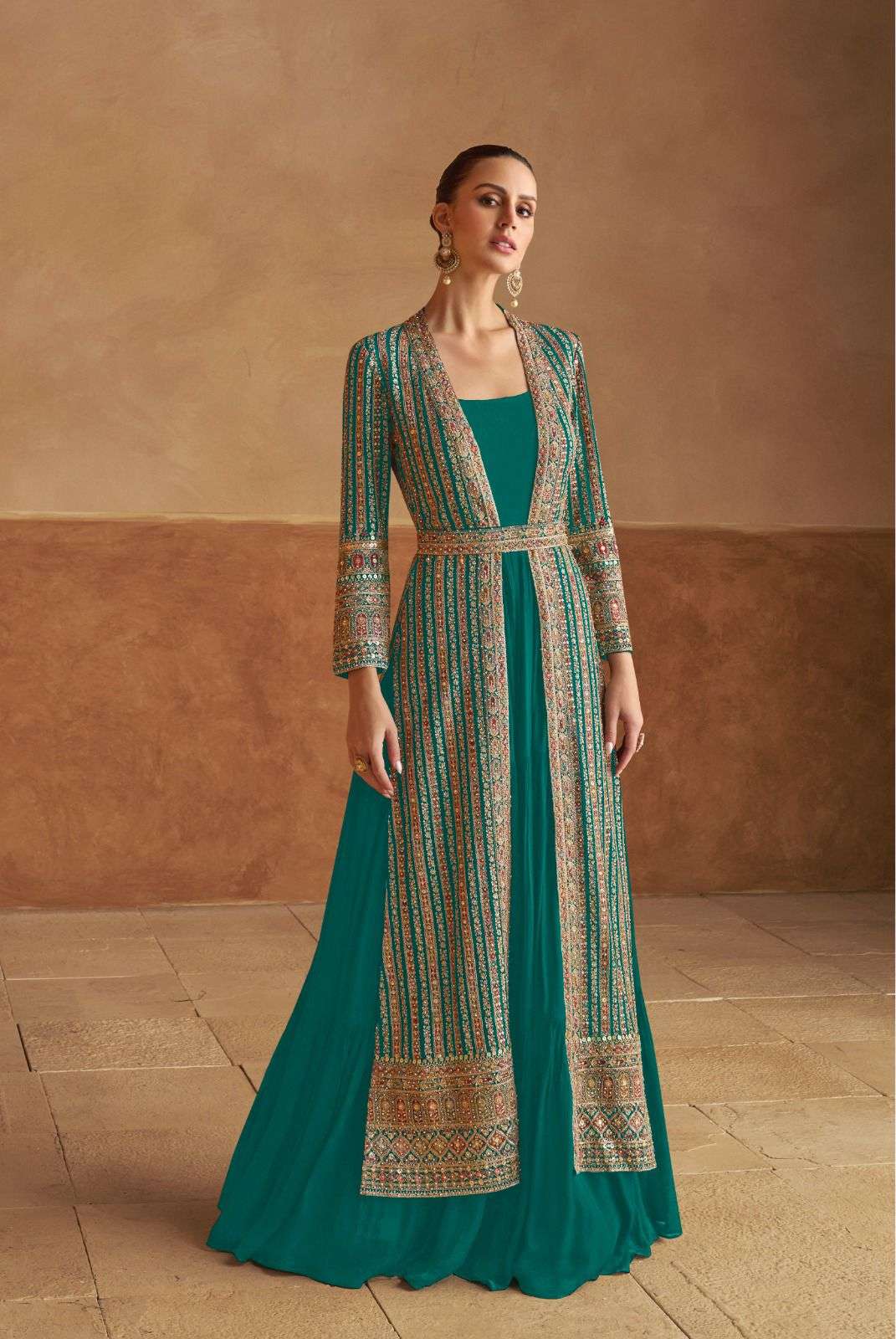 nabiya by gulkayra designer colors series real georgette  handwork with embroidery readymade gown best online price surat