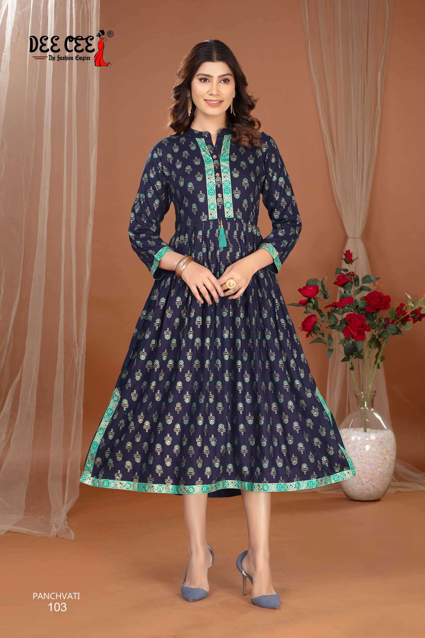 panchvati by deecee color series rayon plain designer party wear kurti best online price surat india 