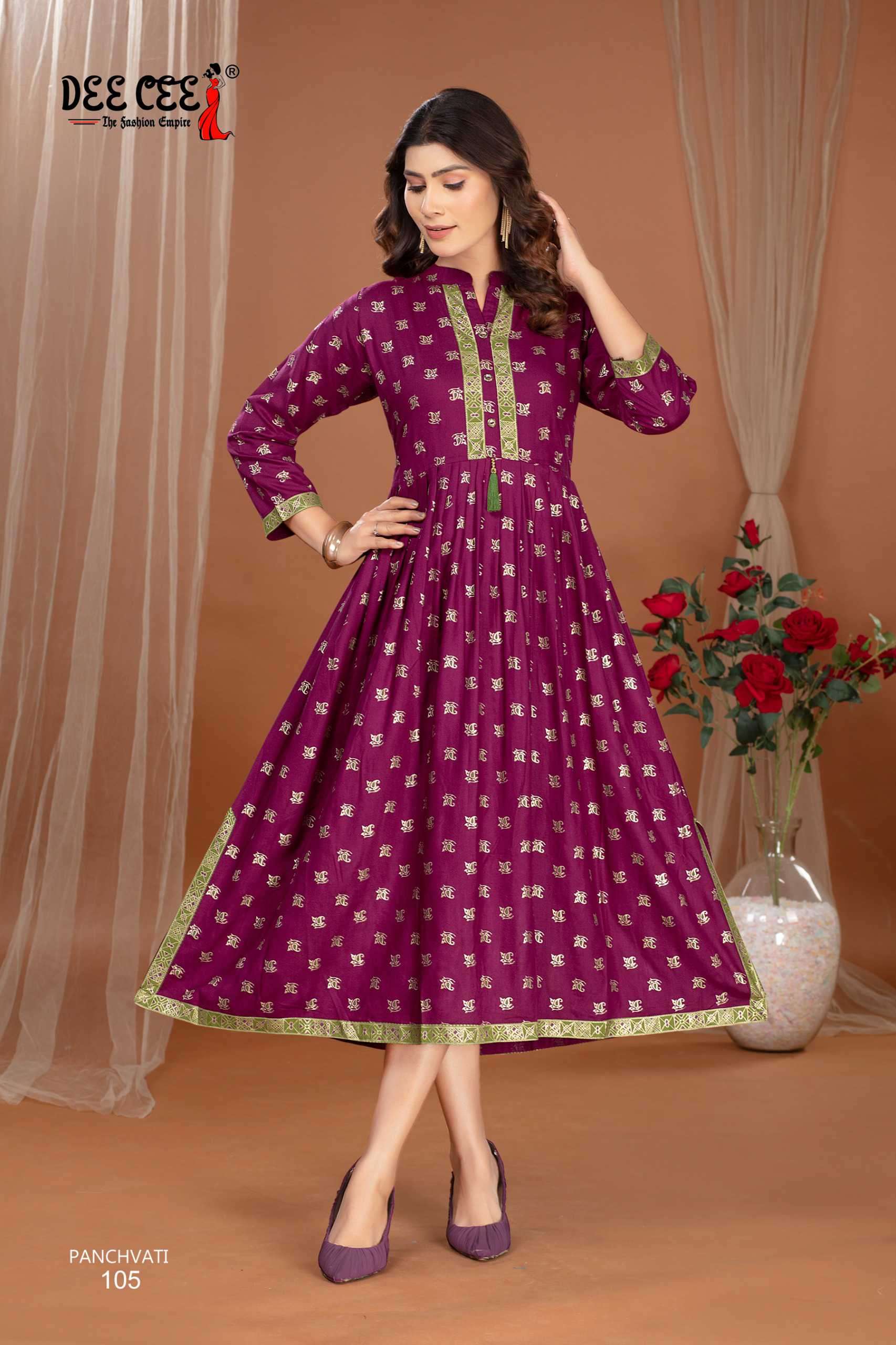panchvati by deecee color series rayon plain designer party wear kurti best online price surat india 