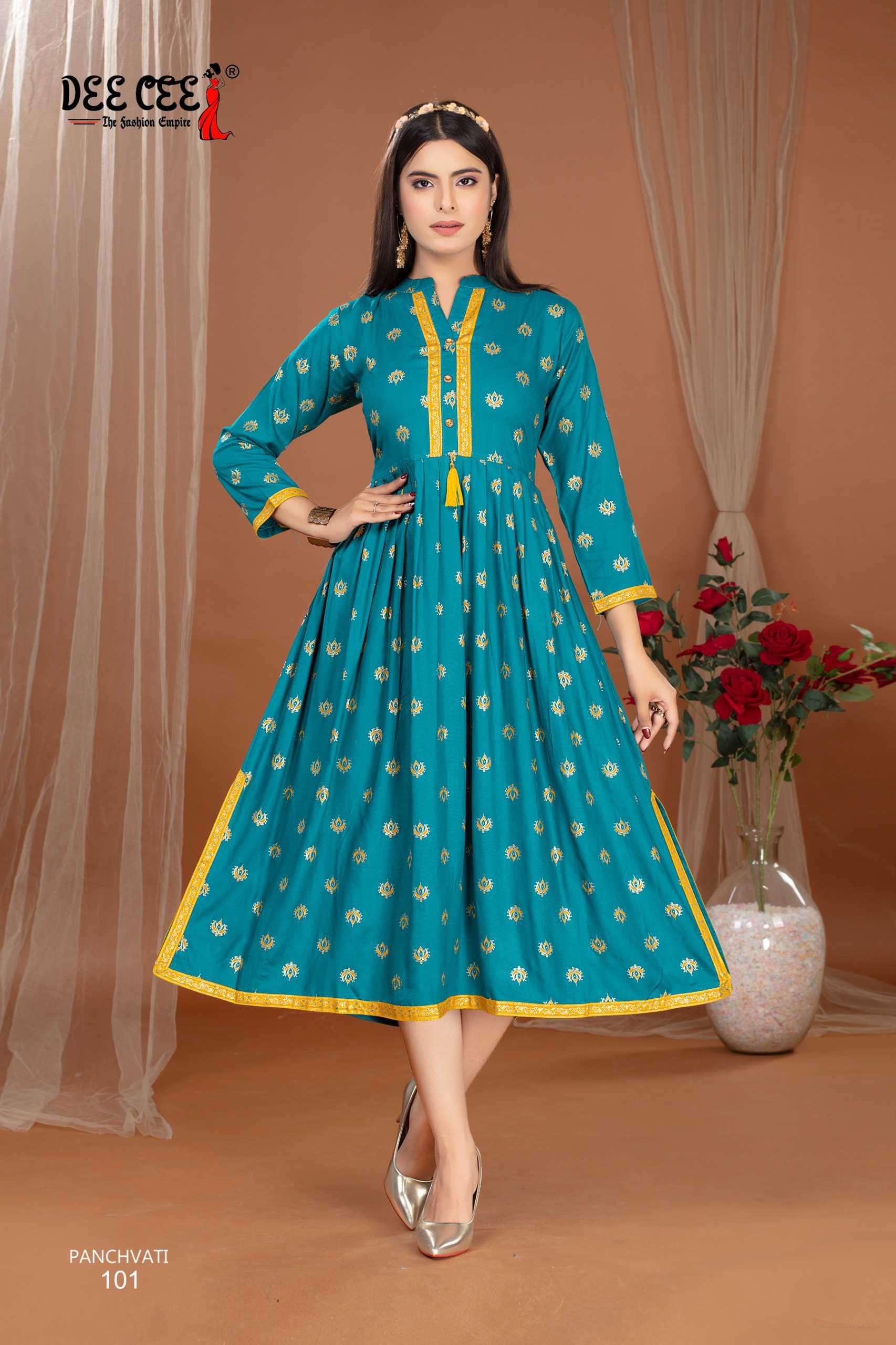 panchvati by deecee color series rayon plain designer party wear kurti best online price surat india 