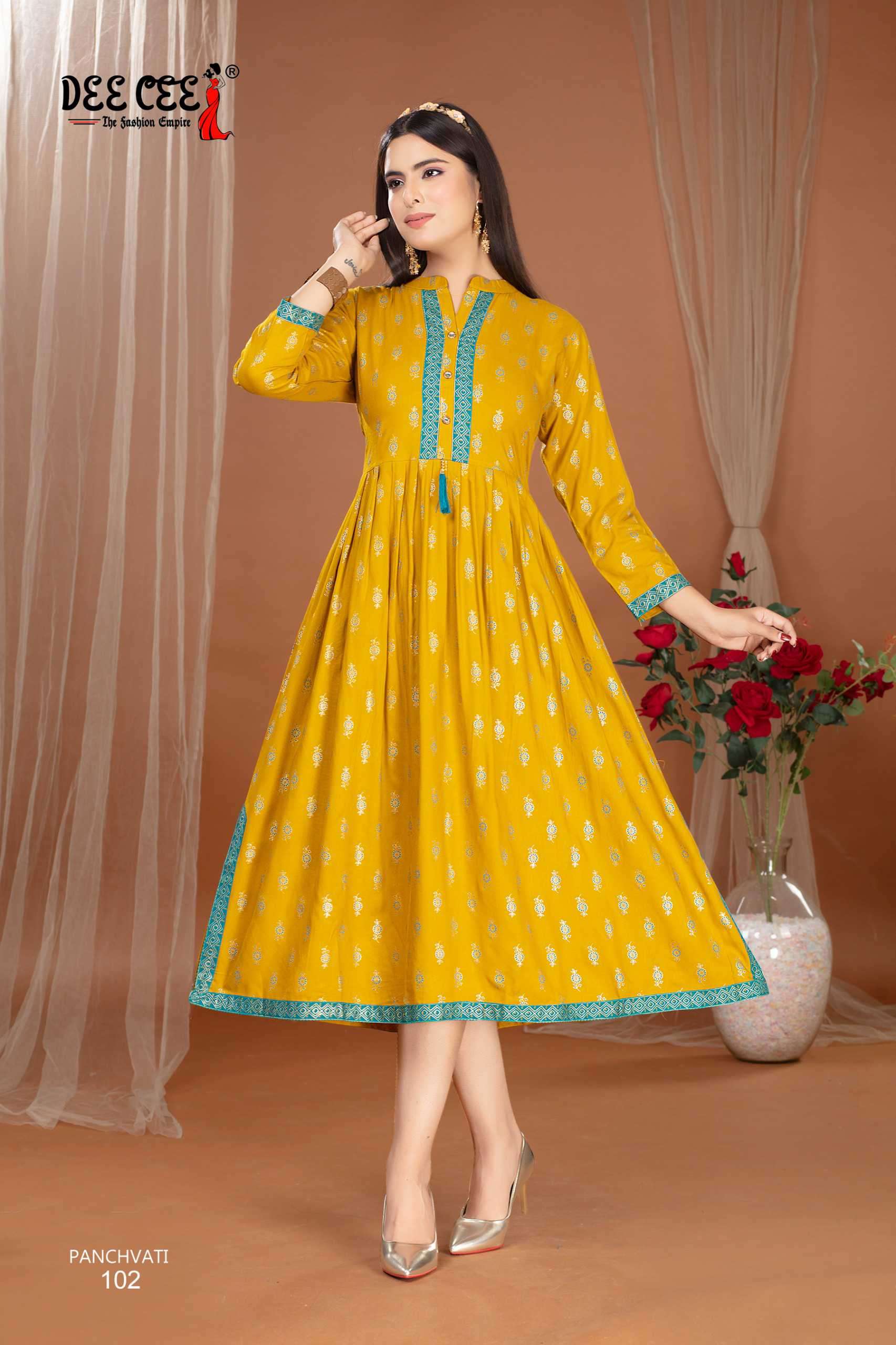 panchvati by deecee color series rayon plain designer party wear kurti best online price surat india 