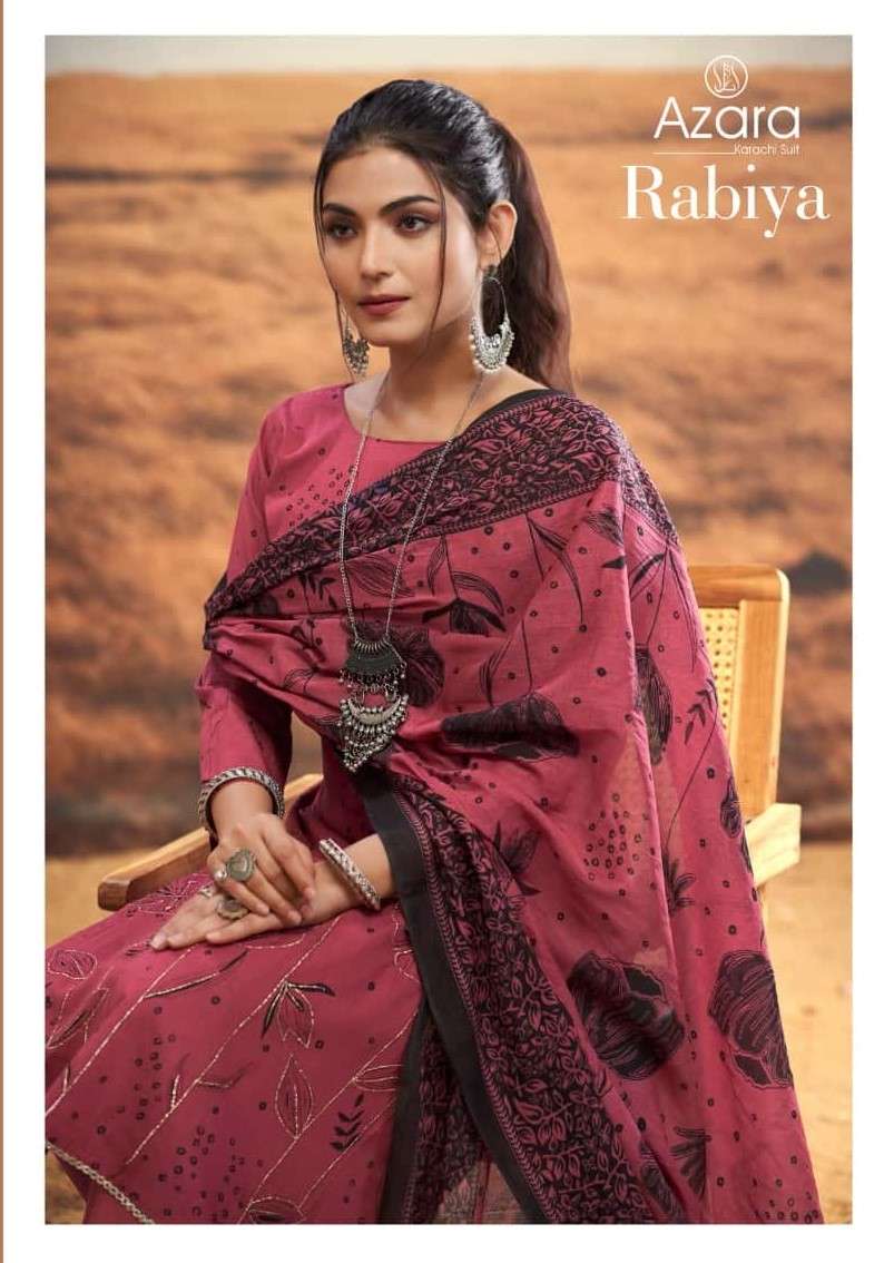 rabiya by azara colors series lawn cotton with jari work fancy salwar kameez best online price surat