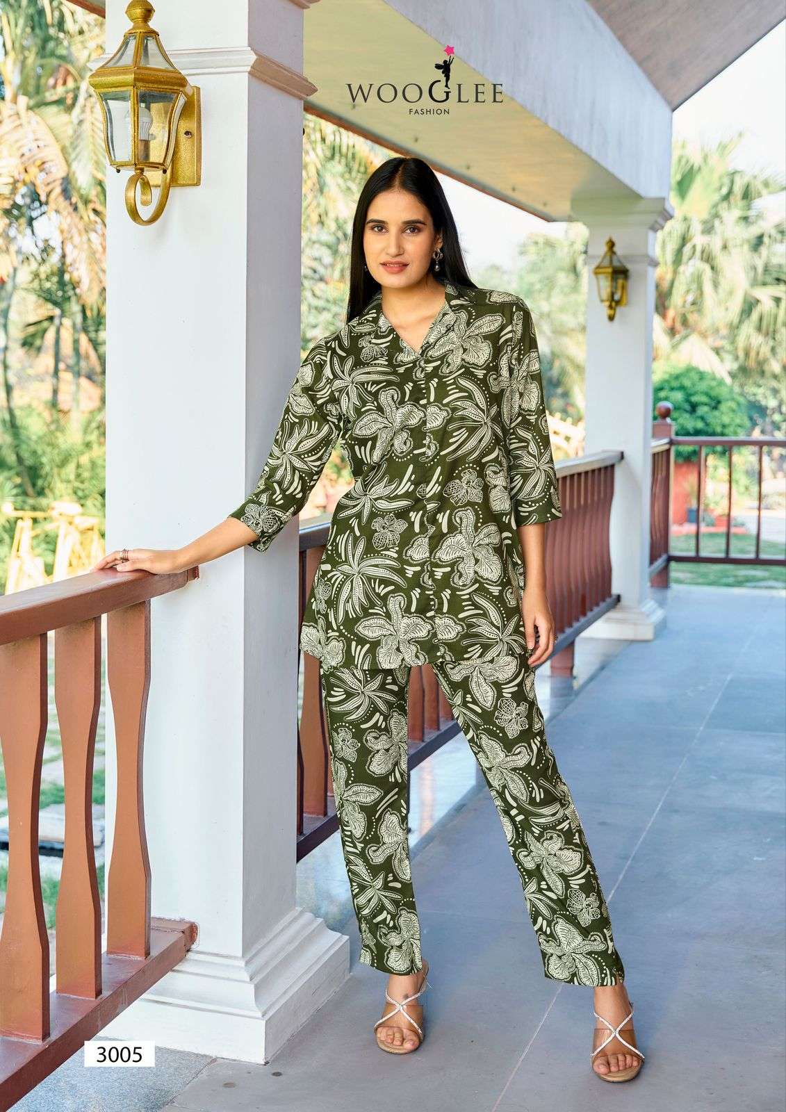 rolex by wooglee 3001-3006 series rayon with exclusive printed designer cord set collection best online price surat
