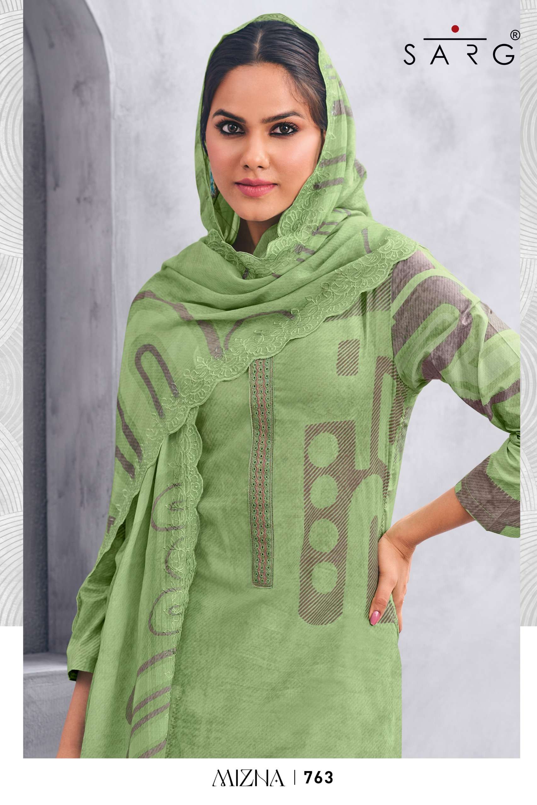 sarg mizna pure cotton lawn digital hand work salwar kameez online shopping wholesalers surat