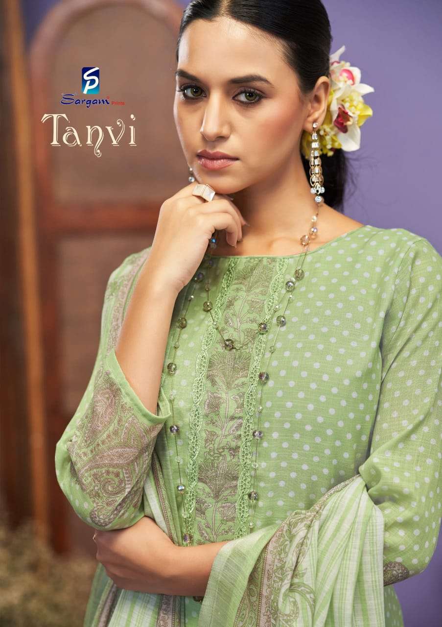 sargam by tanvi colors pure linen fancy embroidery summer wear suits collection online surat