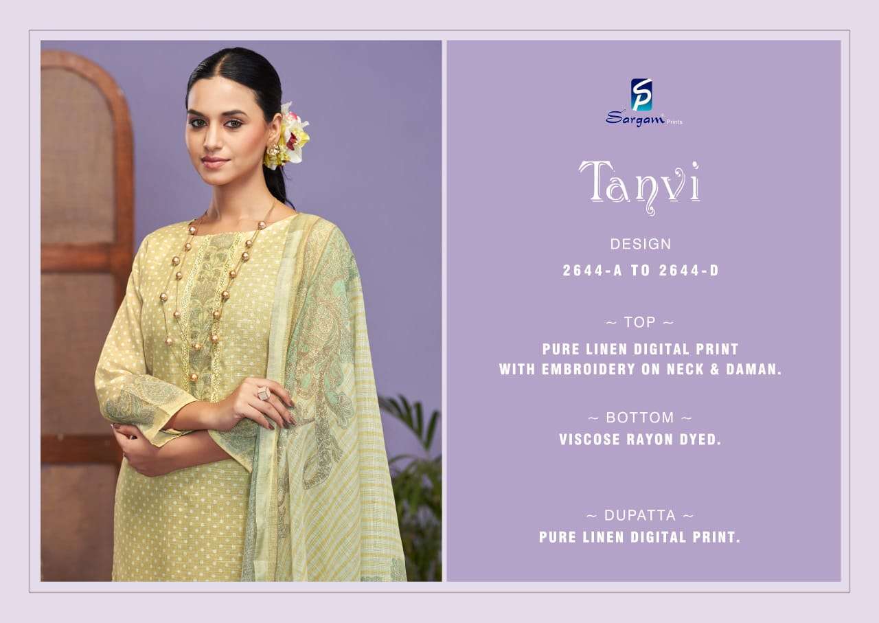 sargam by tanvi colors pure linen fancy embroidery summer wear suits collection online surat