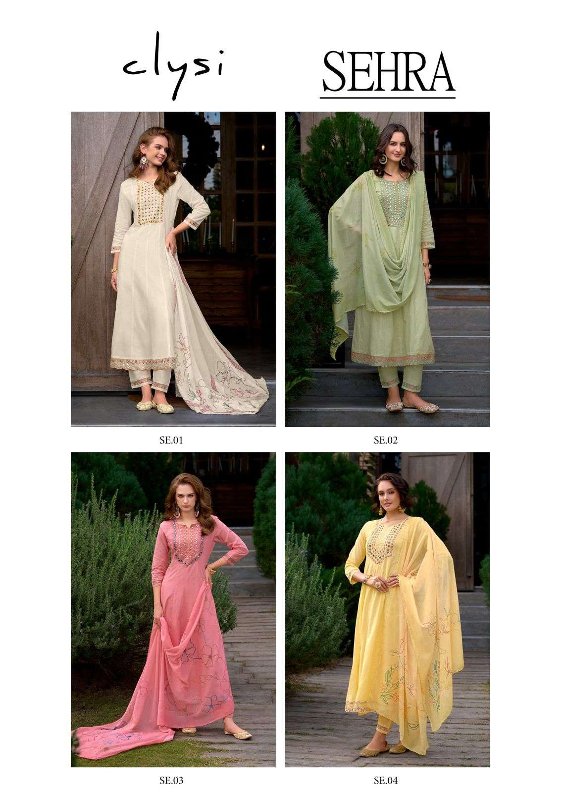 sehra by clysi colors series cotton embroidery with handwork designer readymade salwar kameez best online price surat