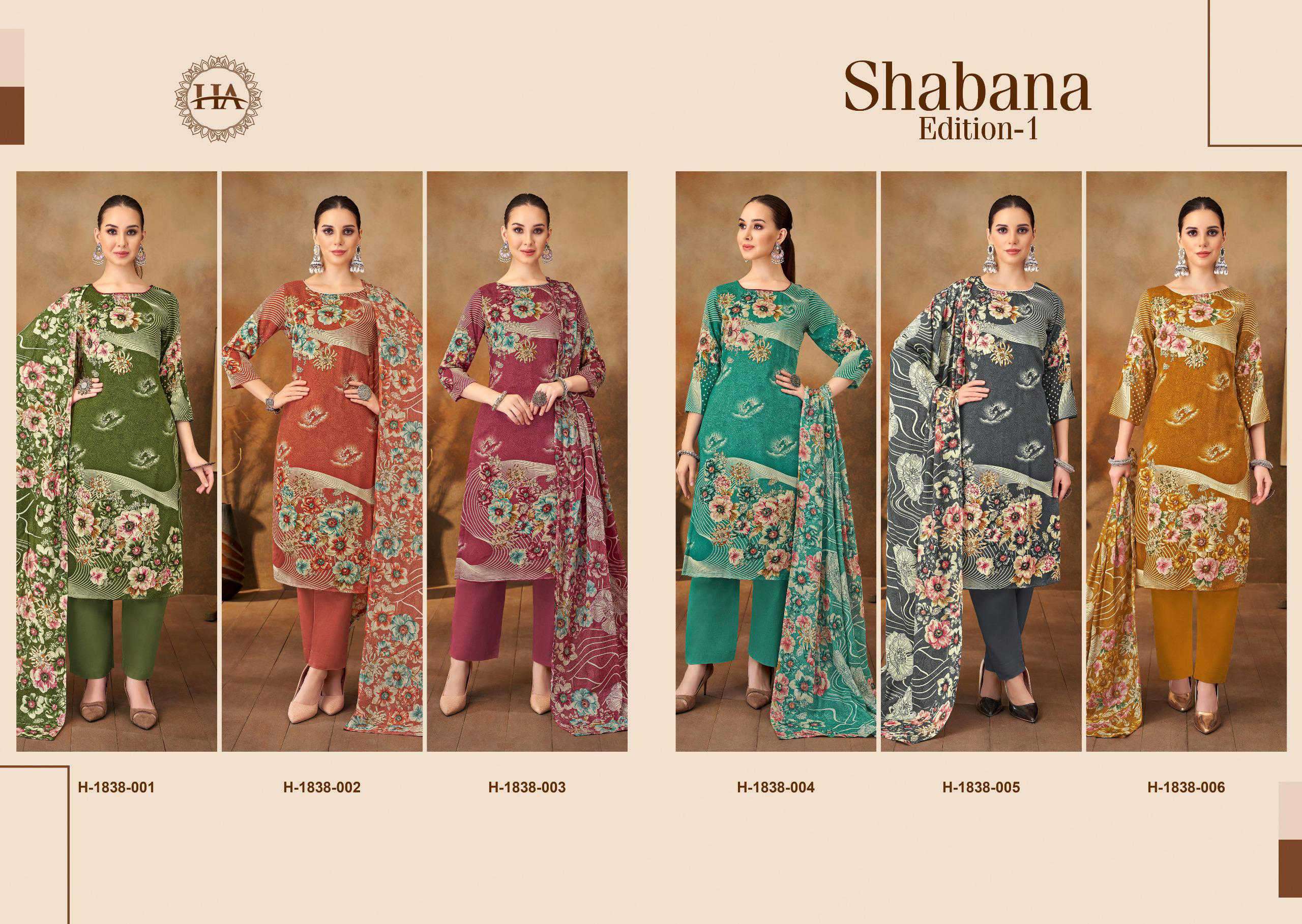 shabana by harshit fashion colors unstitch designer party wear catalogue online surat