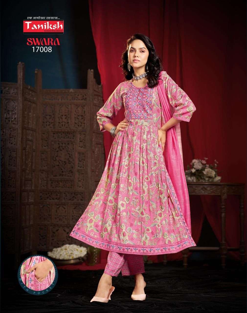 swara vol 17 by taniksh colors series capsule rayon printed nyra cut designer salwar kameez best online price surat