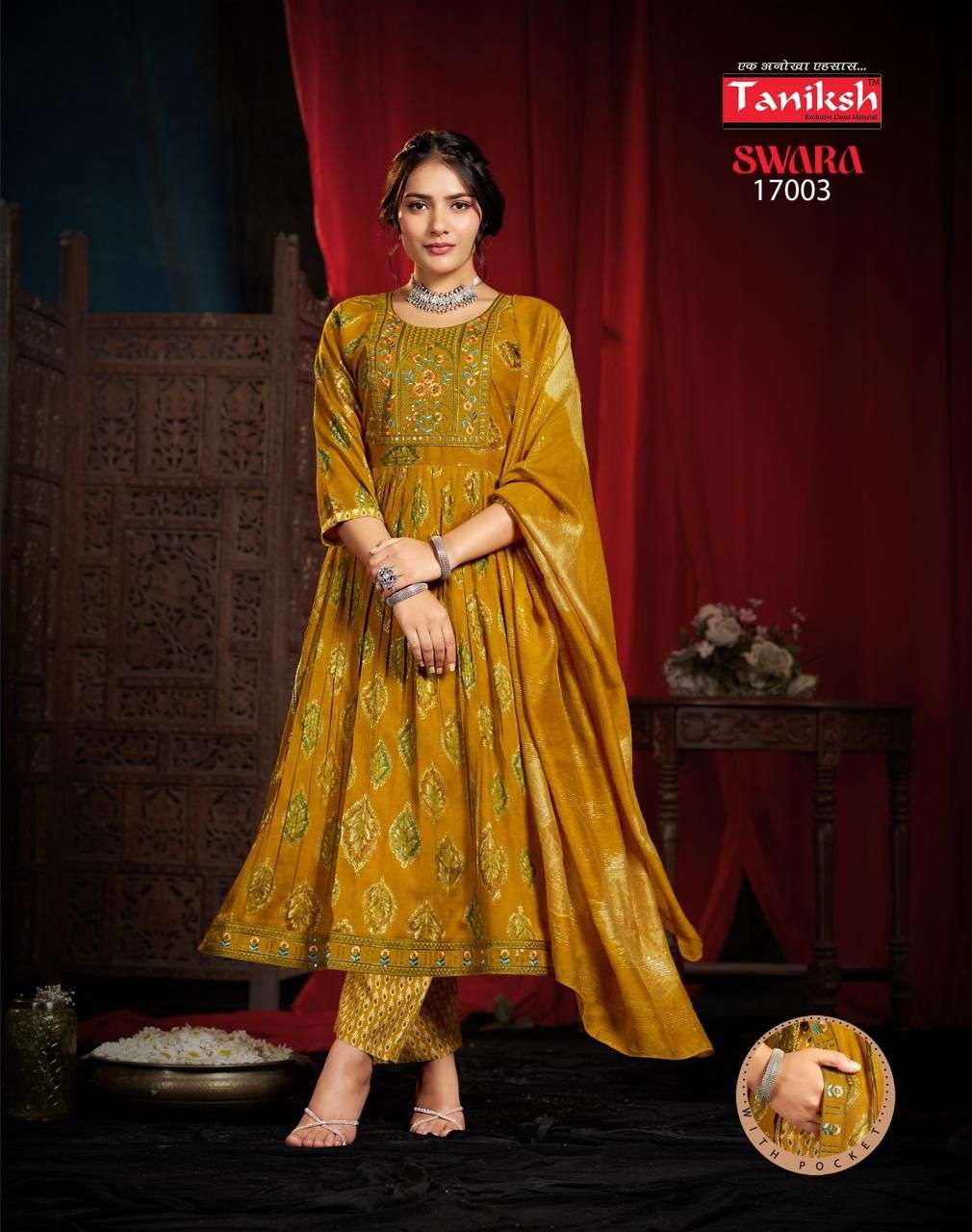 swara vol 17 by taniksh colors series capsule rayon printed nyra cut designer salwar kameez best online price surat