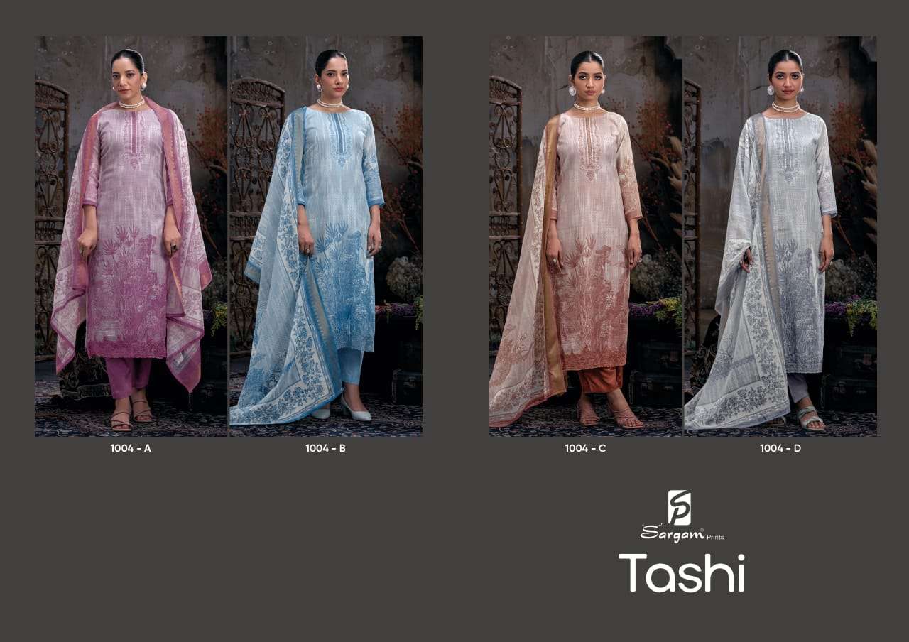 tashi by sargam colors pure linen fancy embroidery designer salwar kameez best rant online surat