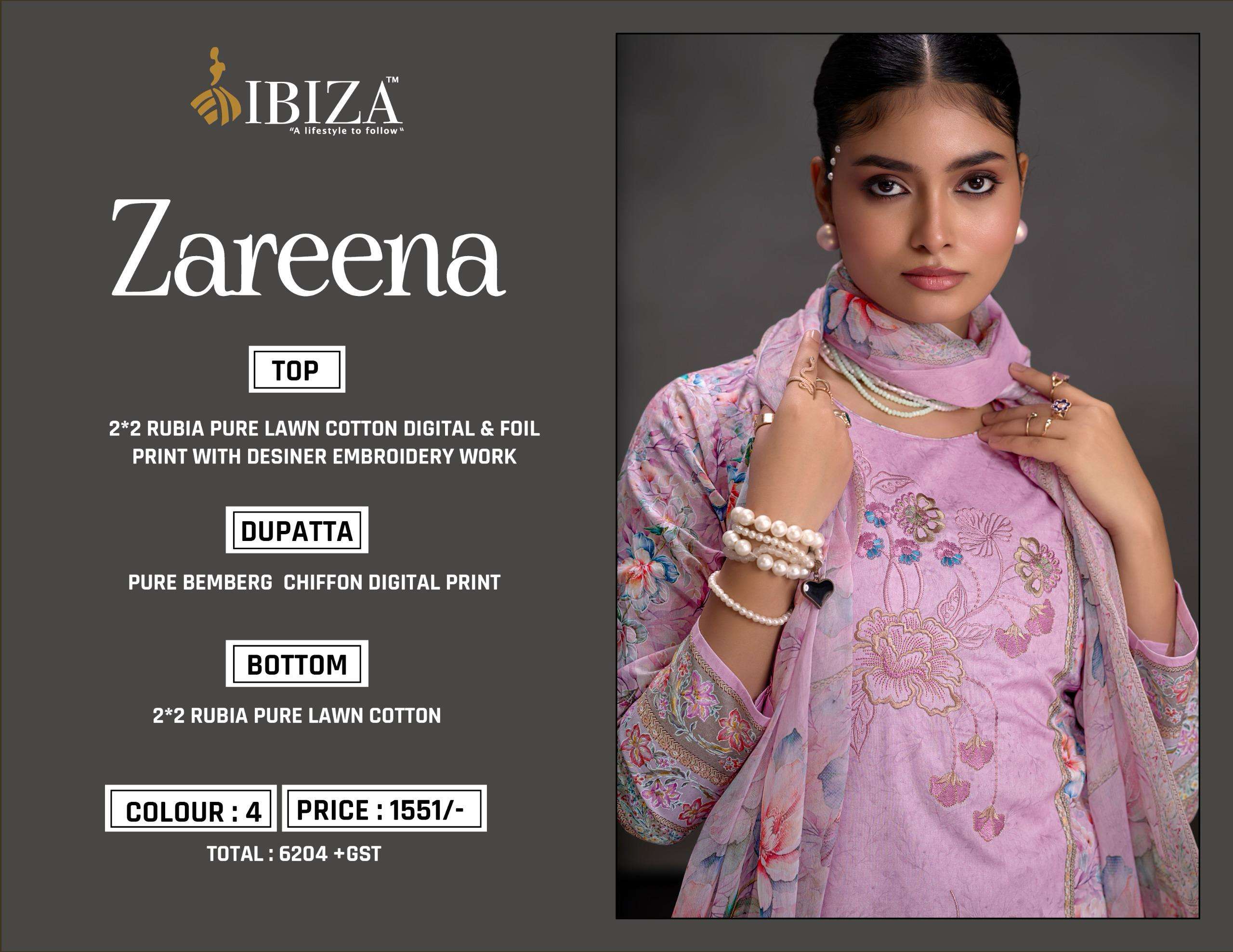 zareena by ibiza  colors series lawn cotton designer salwar kameez best online price 
