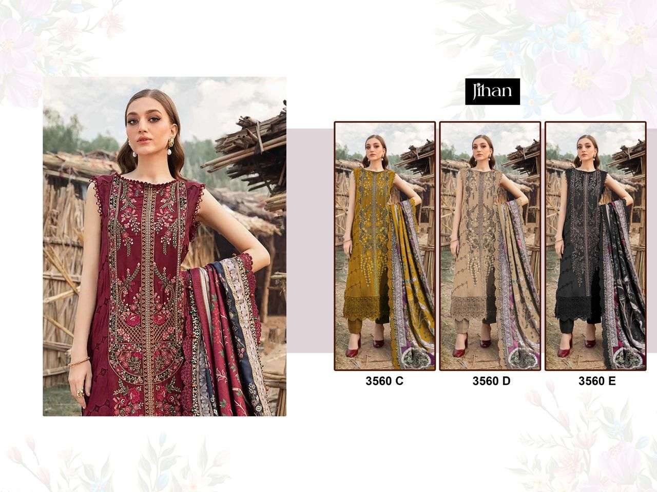 3560 by jihan colors exclusive self embroidery ready to unstitched special function wear salwar kameez best online price surat