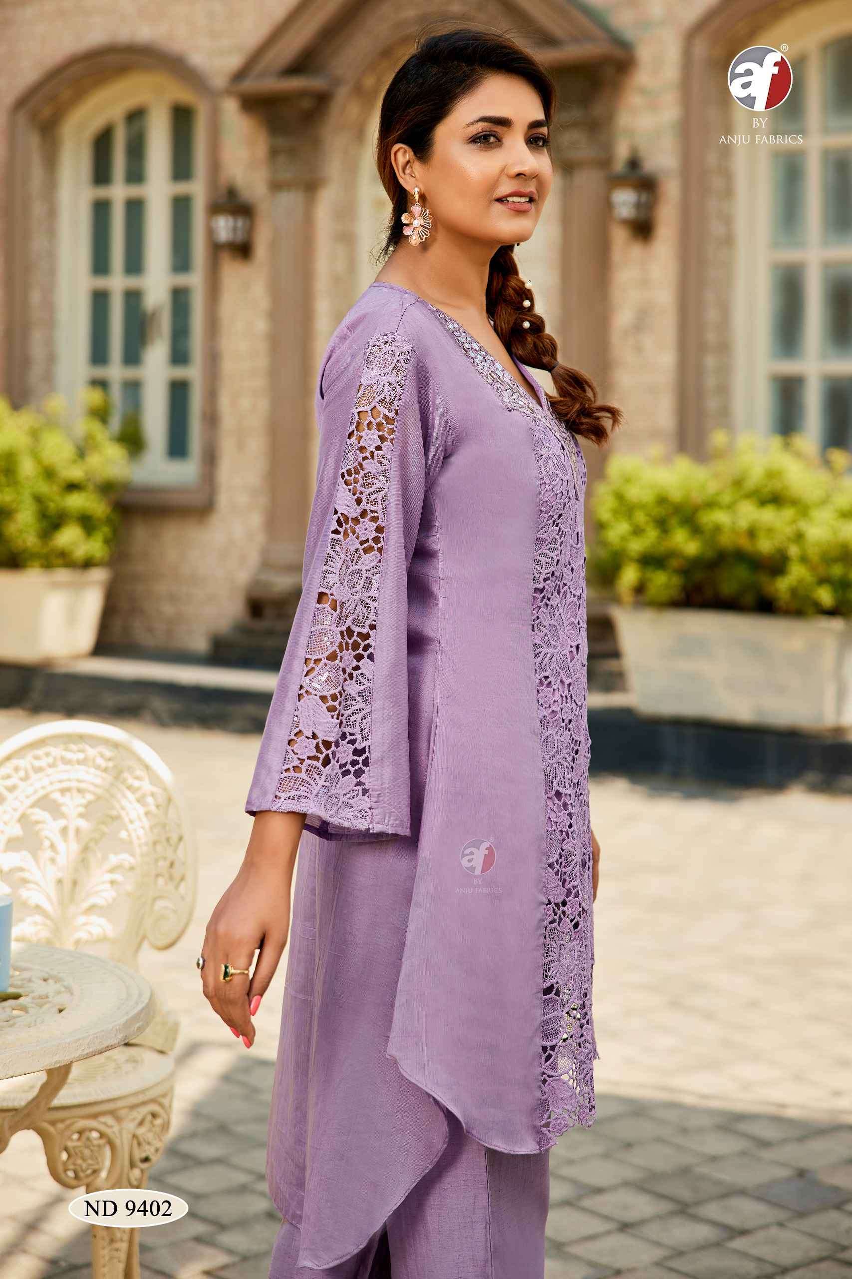 9402  by anju fabric exclusive designer party wear combo cord set collection buy online dealer surat