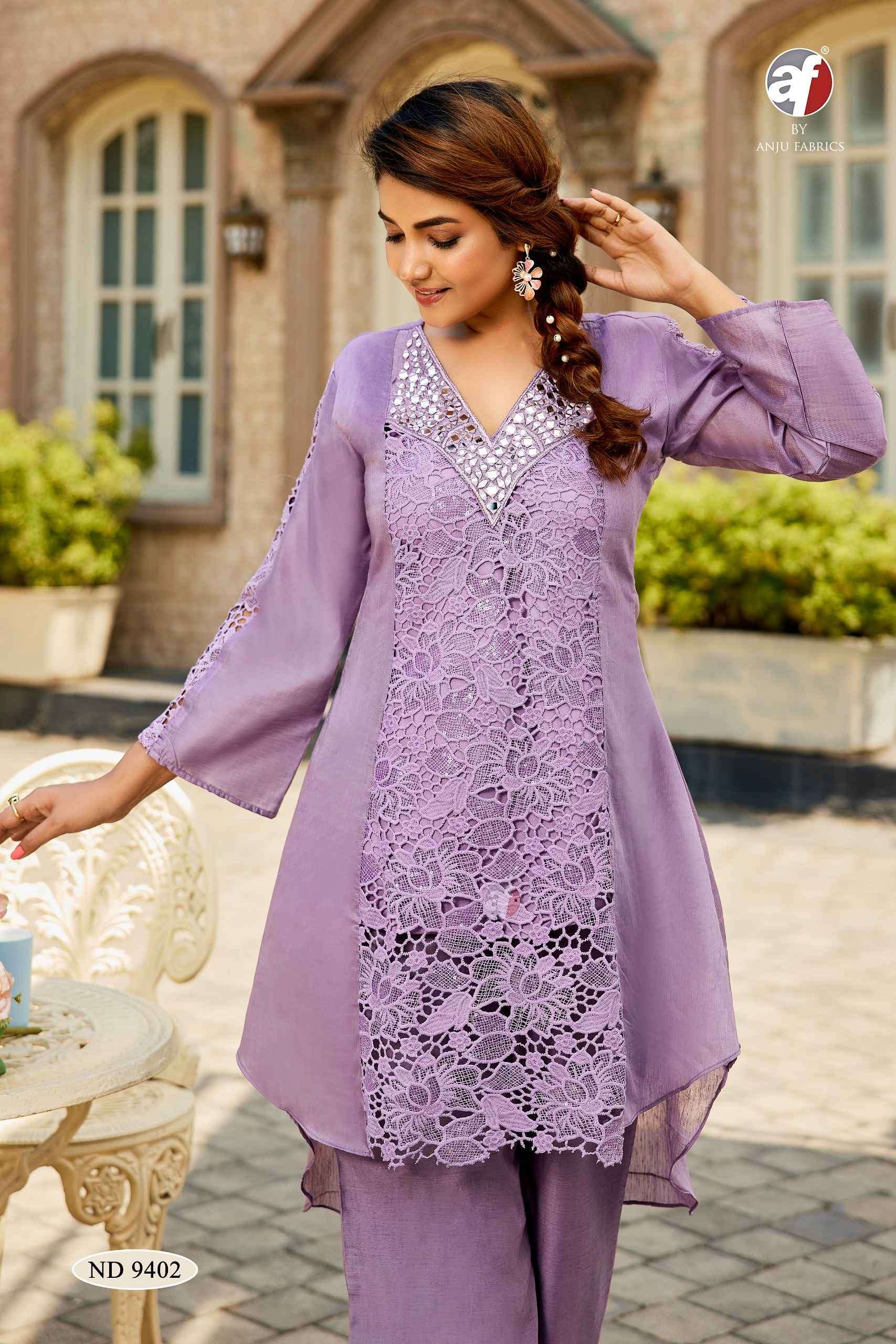 9402  by anju fabric exclusive designer party wear combo cord set collection buy online dealer surat