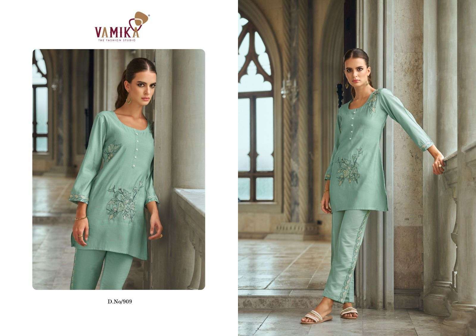 aleena vol 2 by vamika 907-910 series stylish summer wear readymade cord set buy online surat
