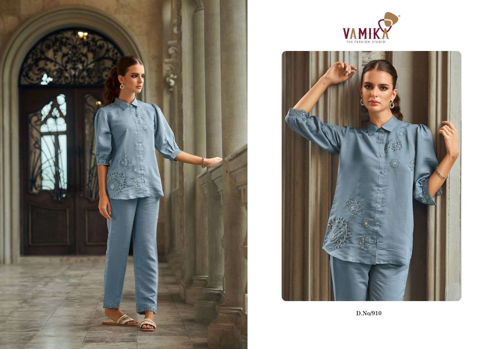 aleena vol 2 by vamika 907-910 series stylish summer wear readymade cord set buy online surat