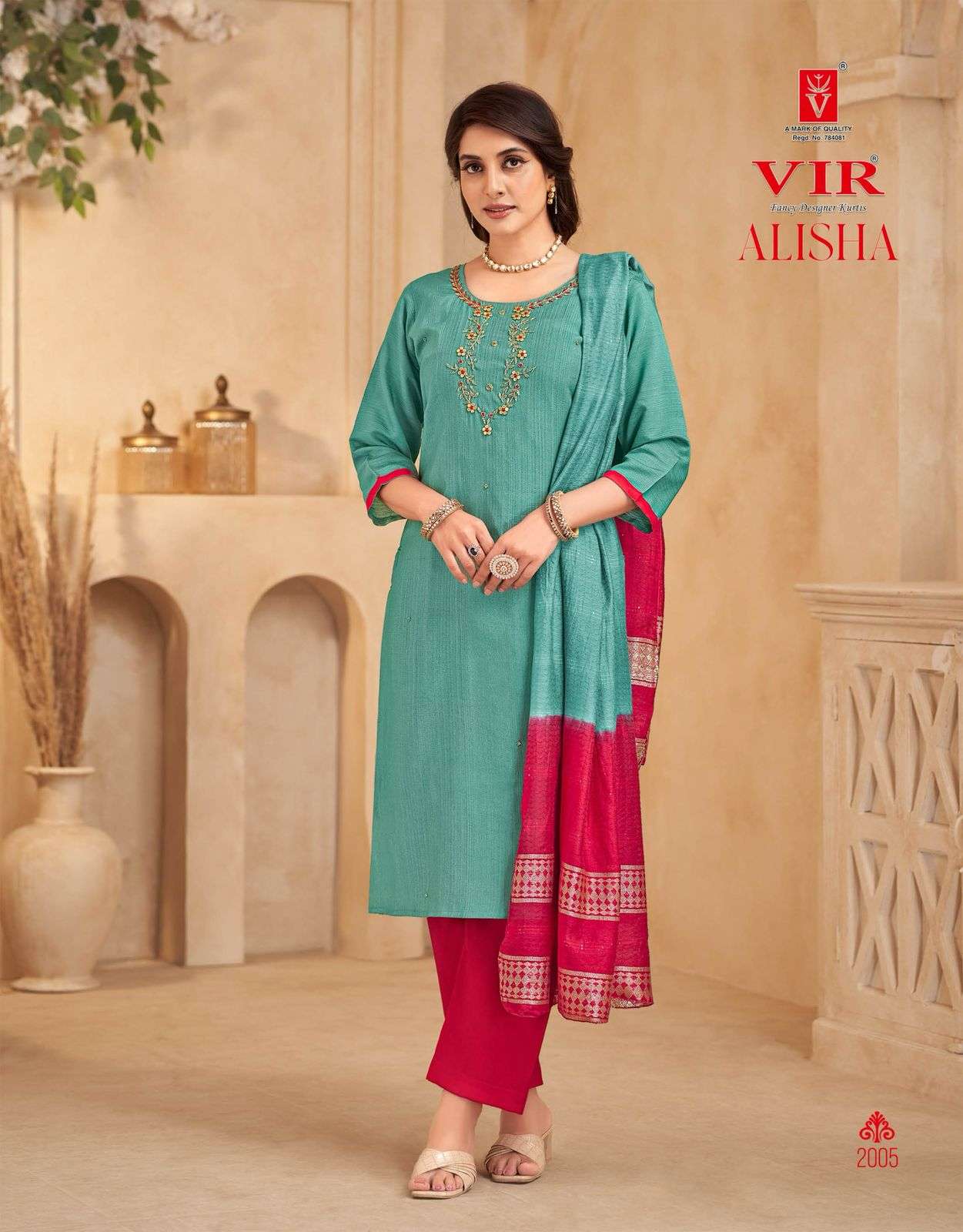 alisha vol 1 by vir 2001-2006 series plus size designer handwork party casual wear salwar kameez best online price surat