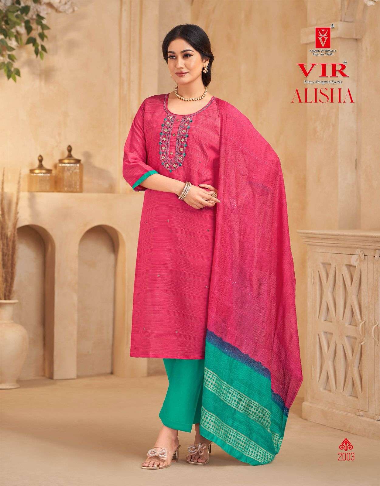 alisha vol 1 by vir 2001-2006 series plus size designer handwork party casual wear salwar kameez best online price surat