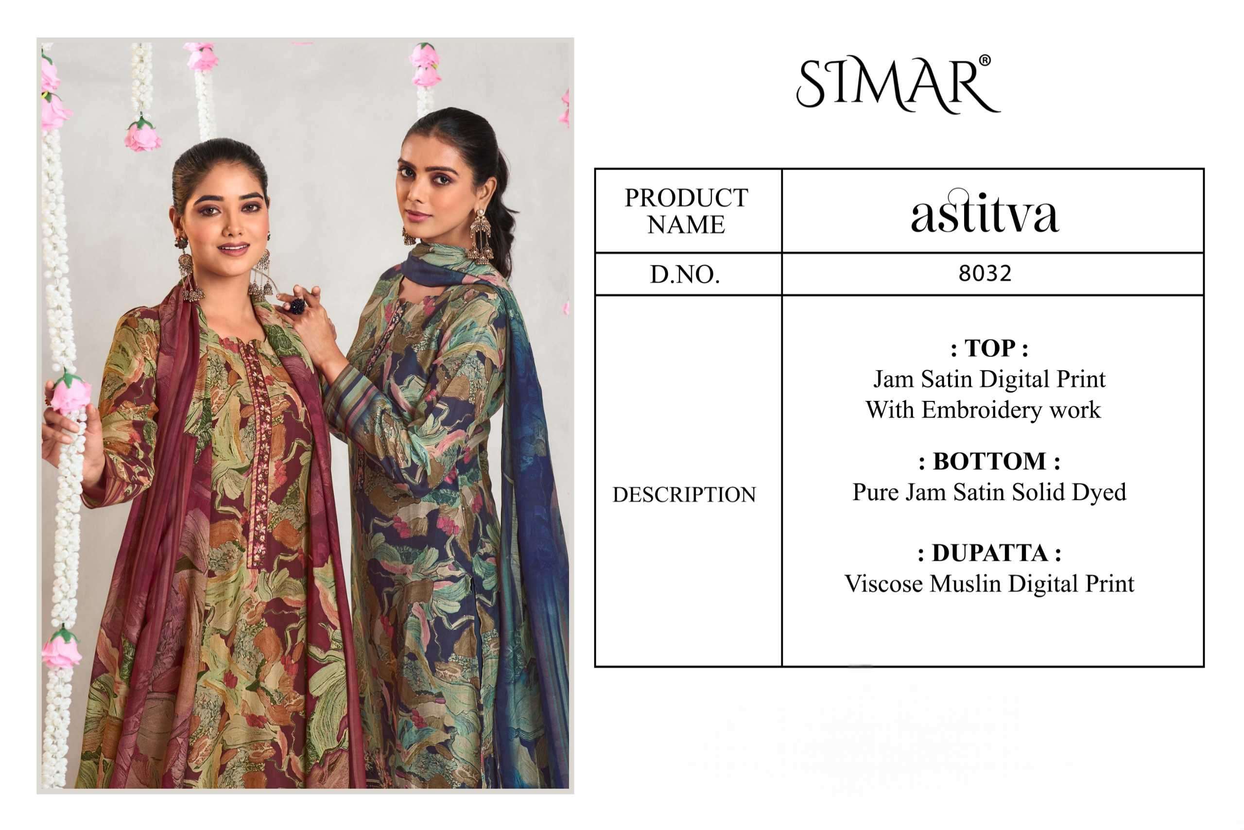 astitva  by simar colors ready to unstitch casual wear salwar kameez online surat