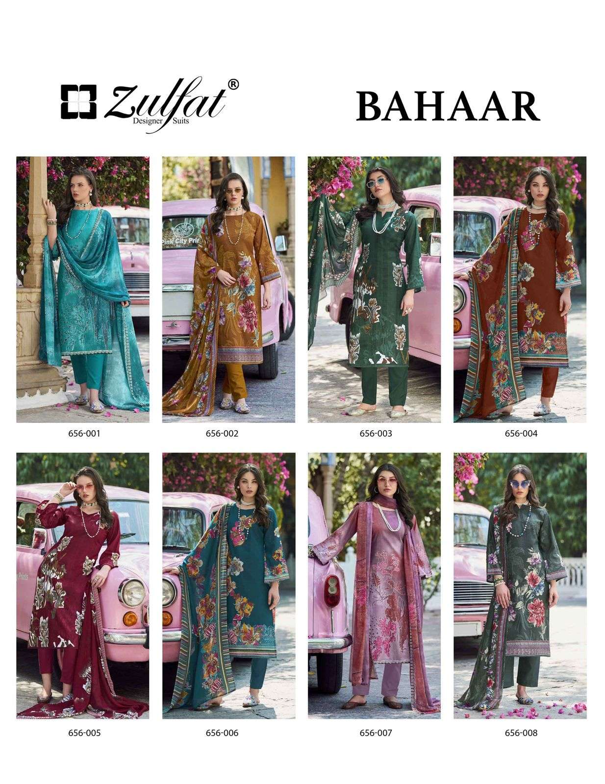bahaar by zulfat designer suits colors summer special cotton casual wear salwar kameez best online price surat