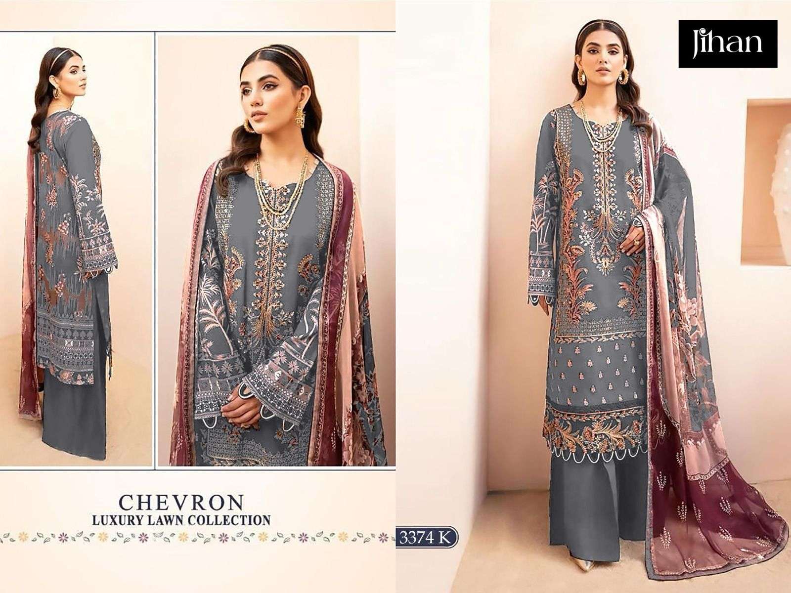 chevron luxury lawn collection by jihan colors unstitched collection for pakistani wear buy online surat